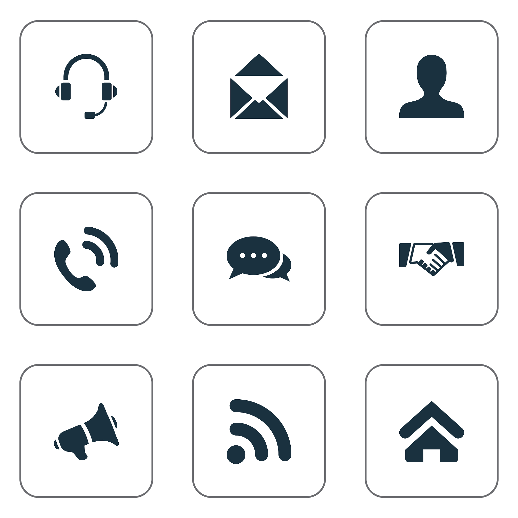 set of simple network icons