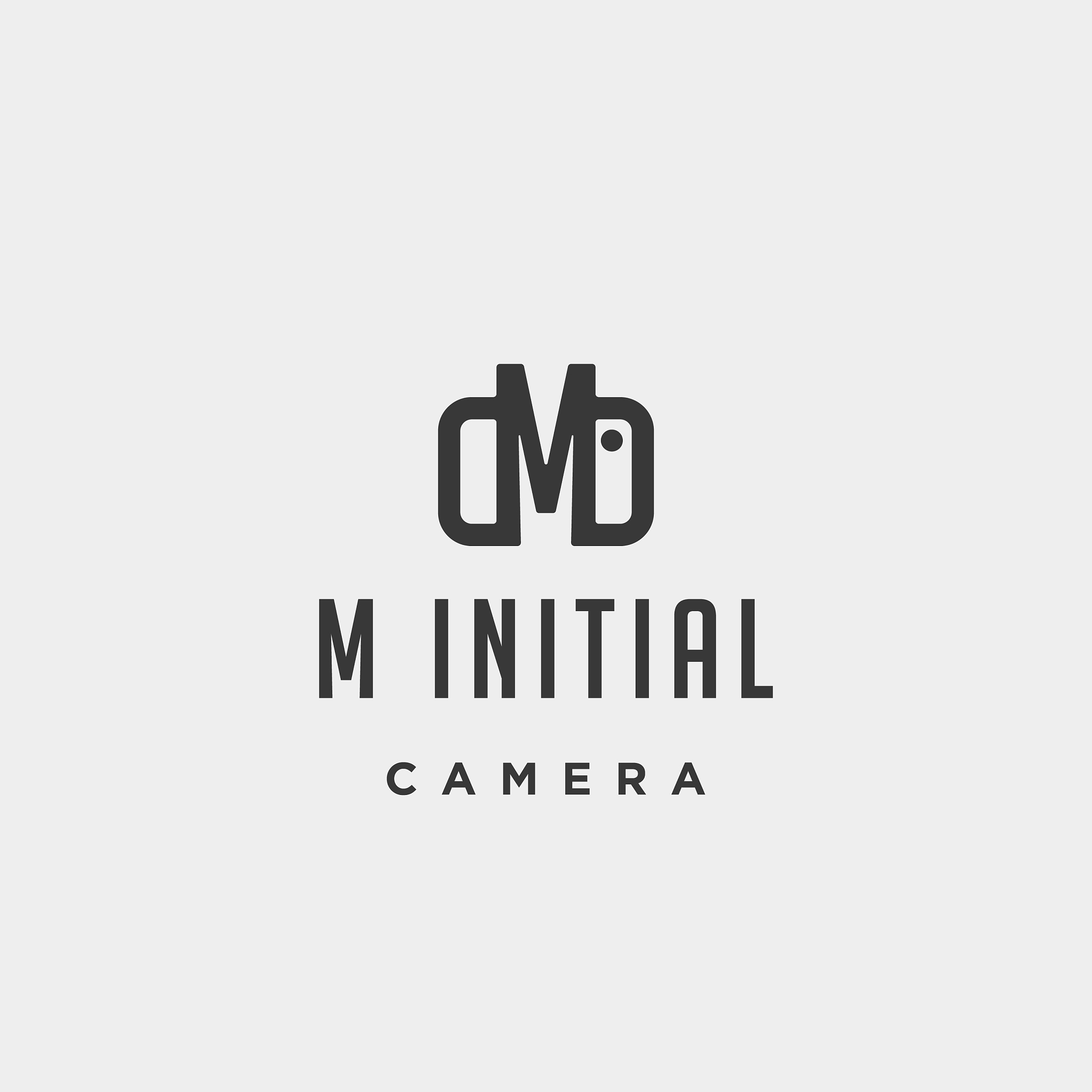 m initial photography logo template design