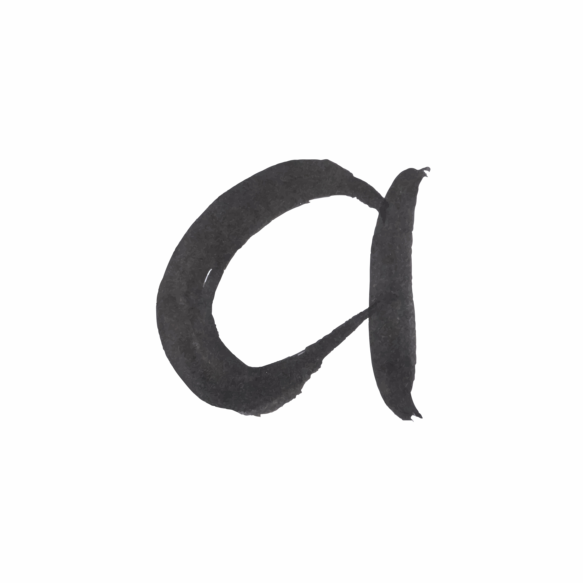 letter a written with black ink