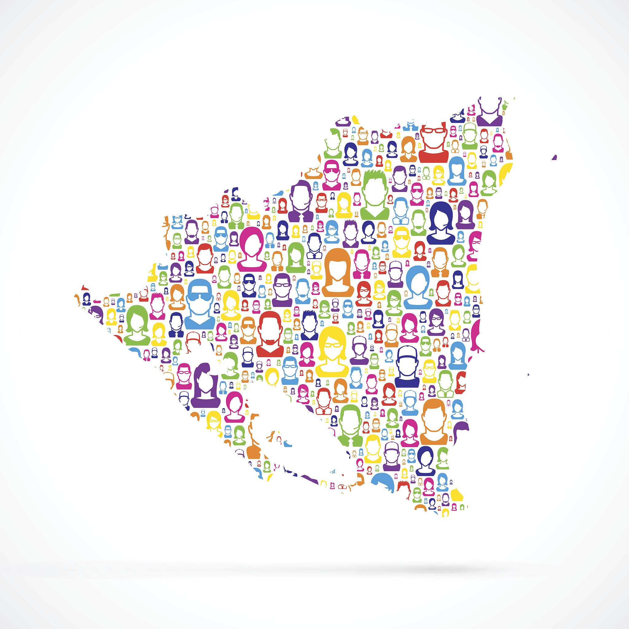 nicaragua map with people