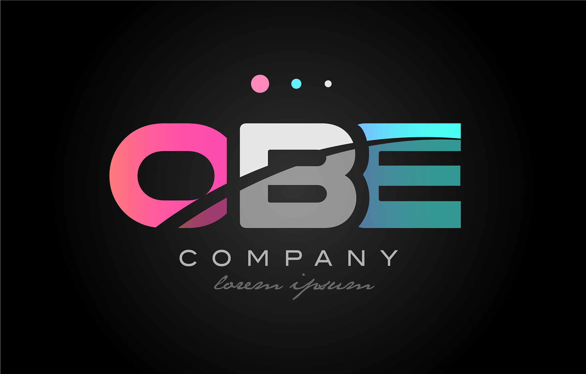 obe o b e three letter logo icon design