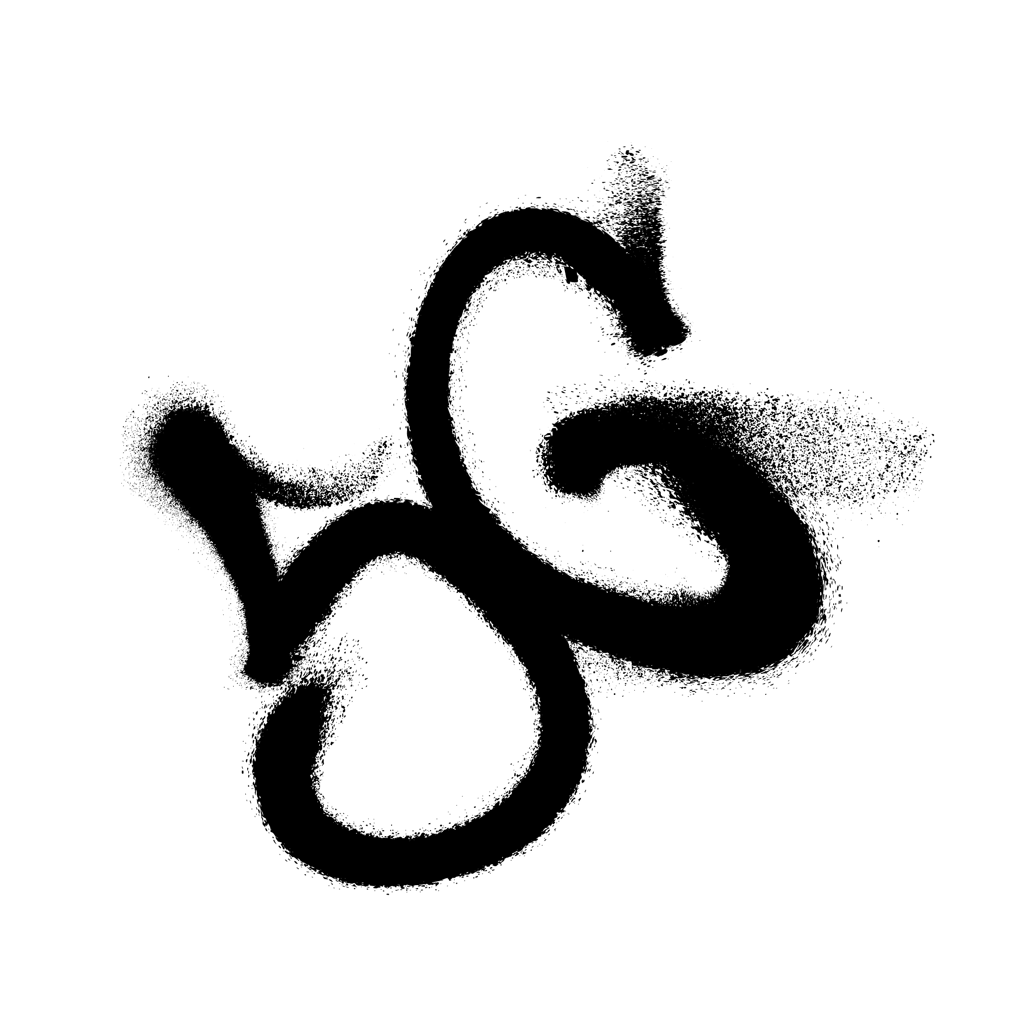 sprayed 5g font graffiti with overspray in black