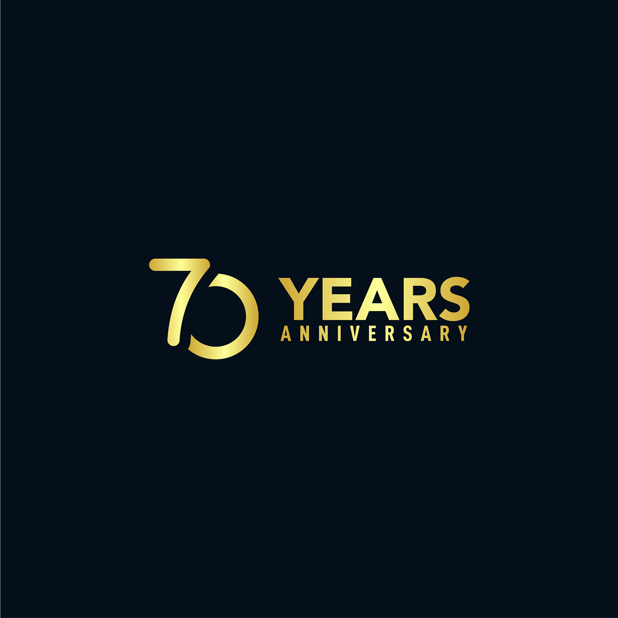 70 years anniversary gold elegant design