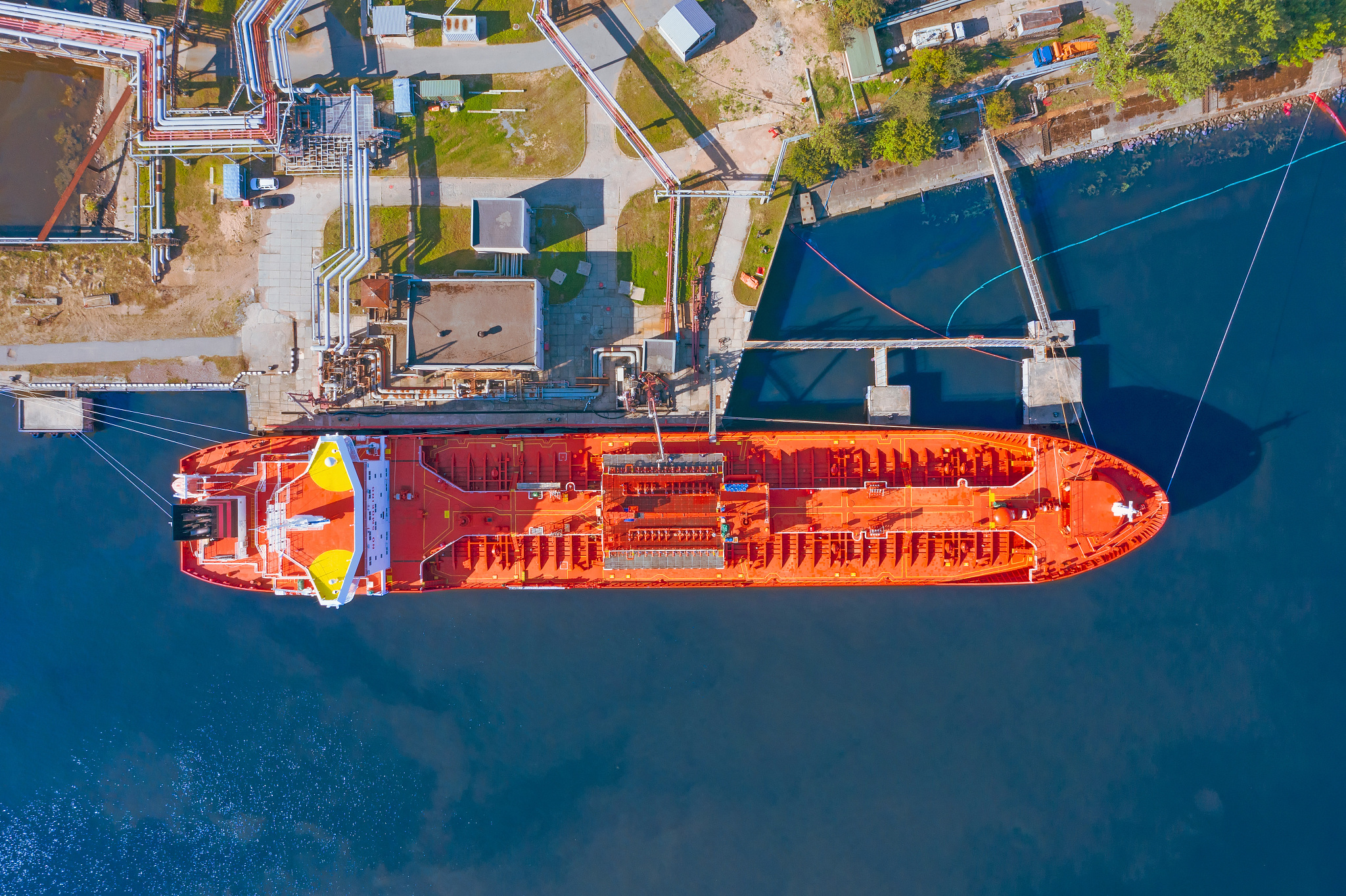 tanker and oil storage tank petrochemical oil shipping terminal,