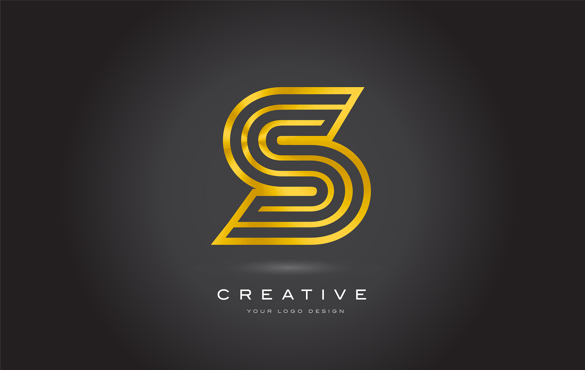 s gold letter monogram logo design modern s