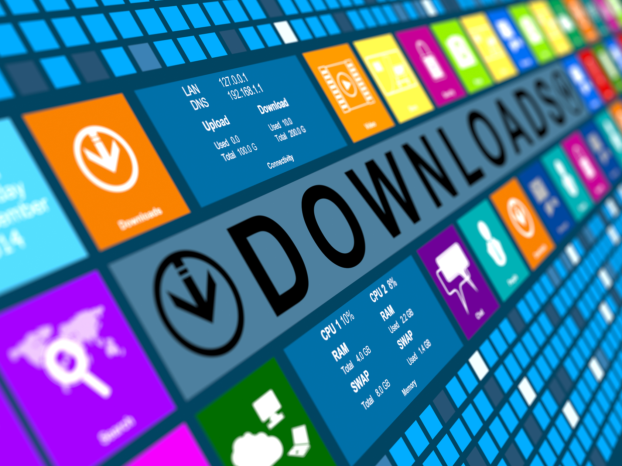 internet download digital concept