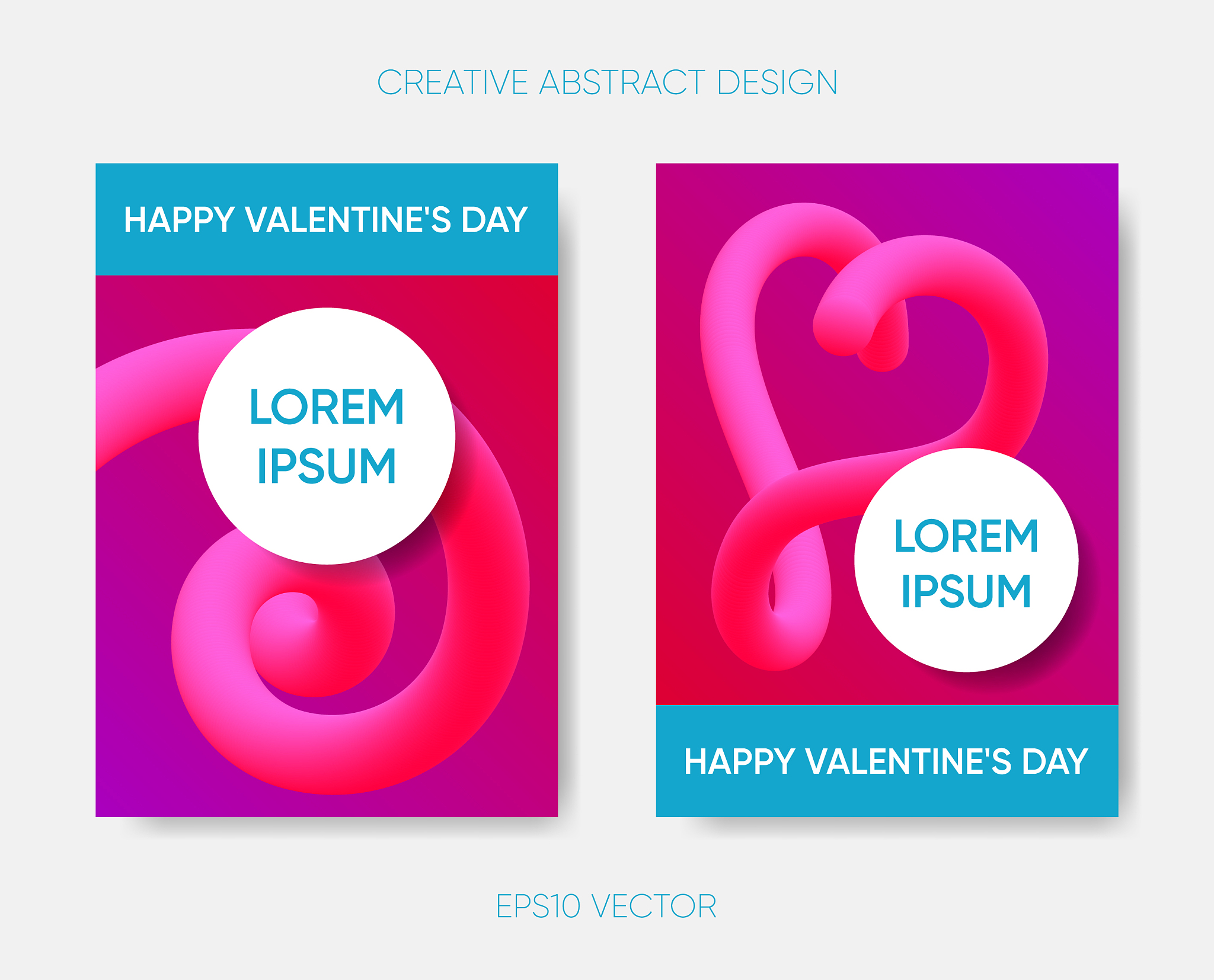 happy valentine abstract design with fluid shapes