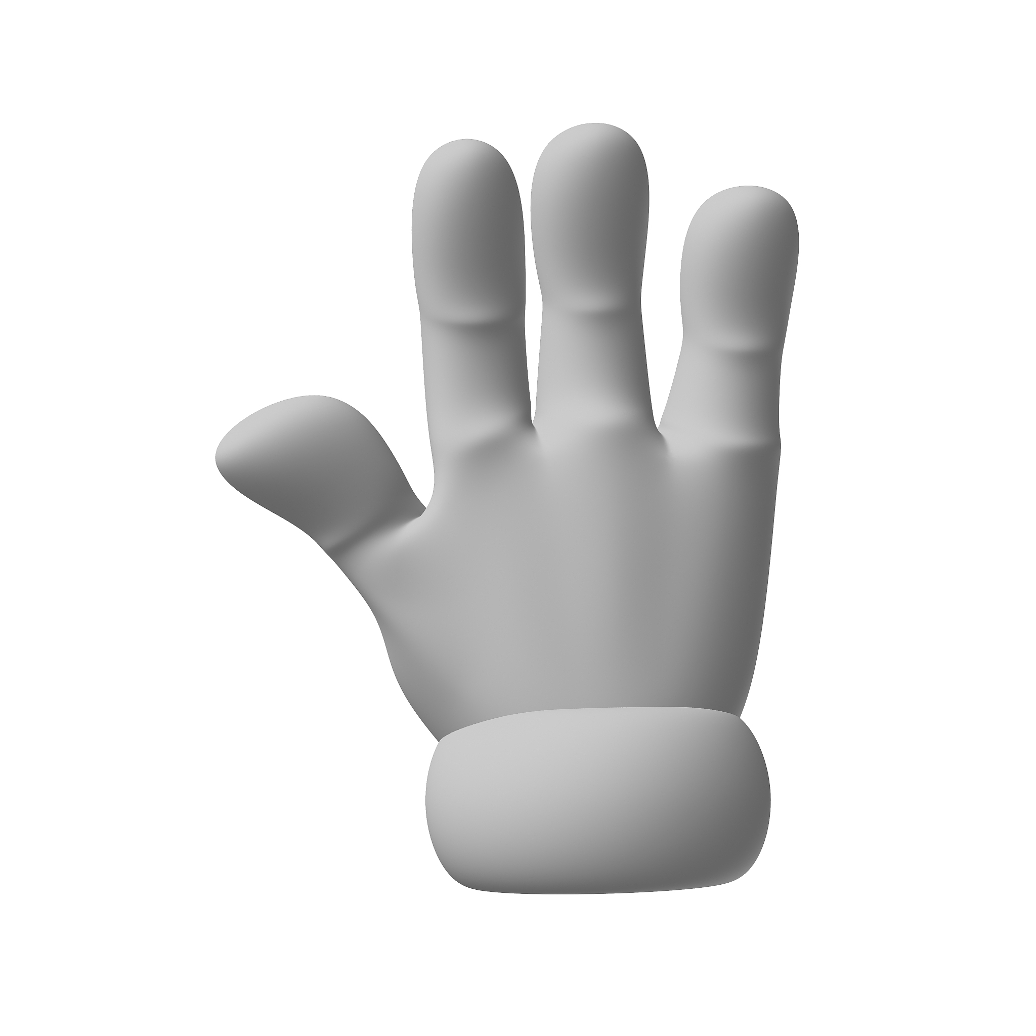 3d cartoon hand shape waving
