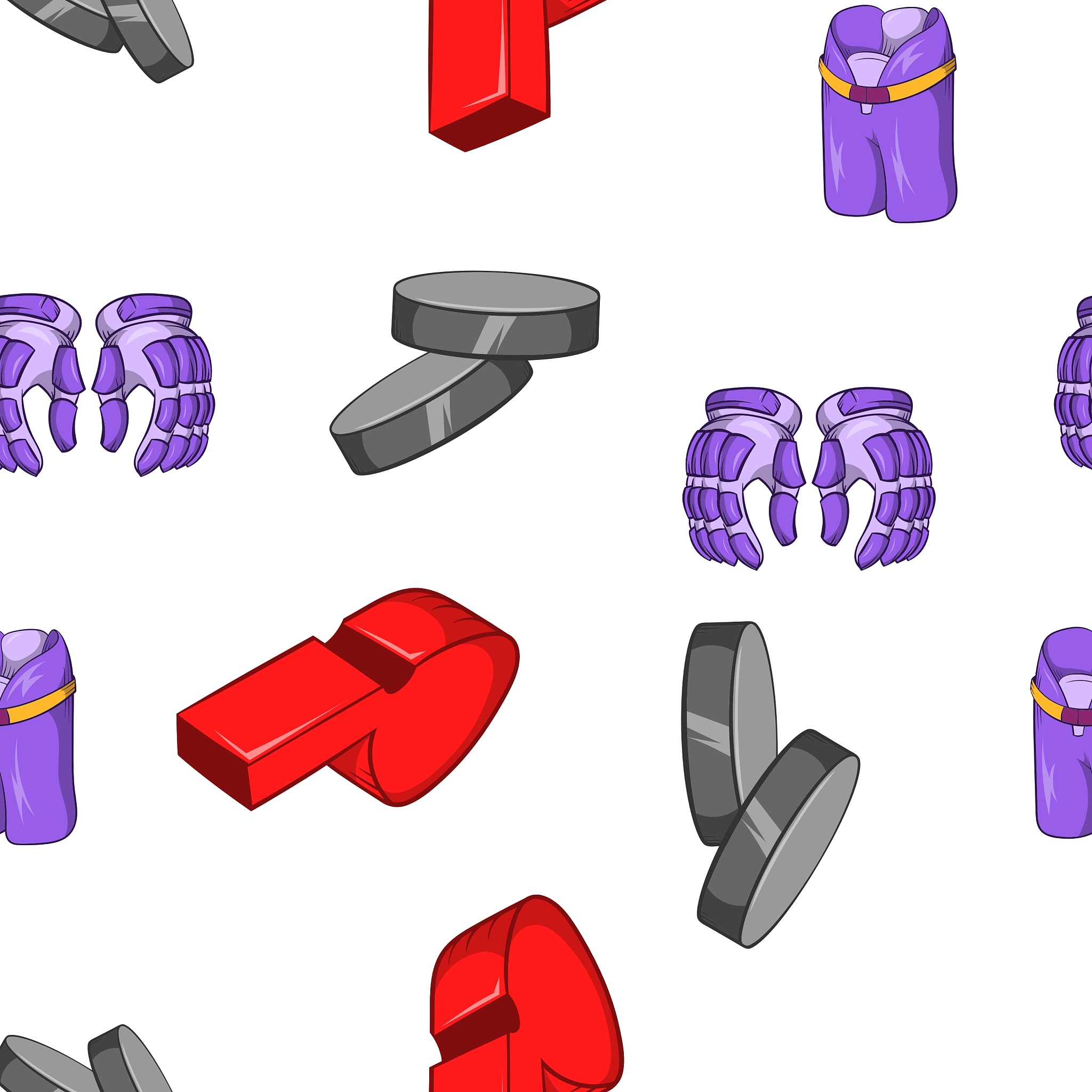 canadian hockey pattern cartoon style