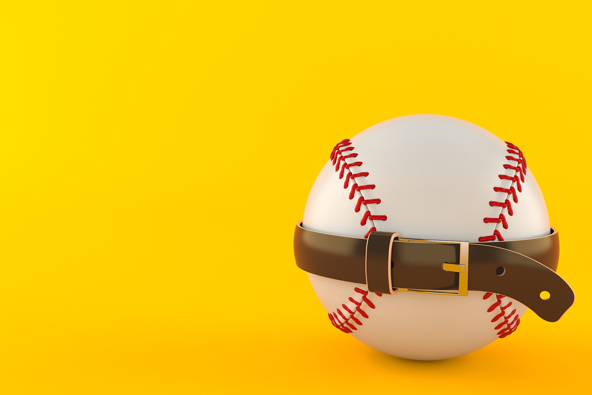 baseball ball with tight belt