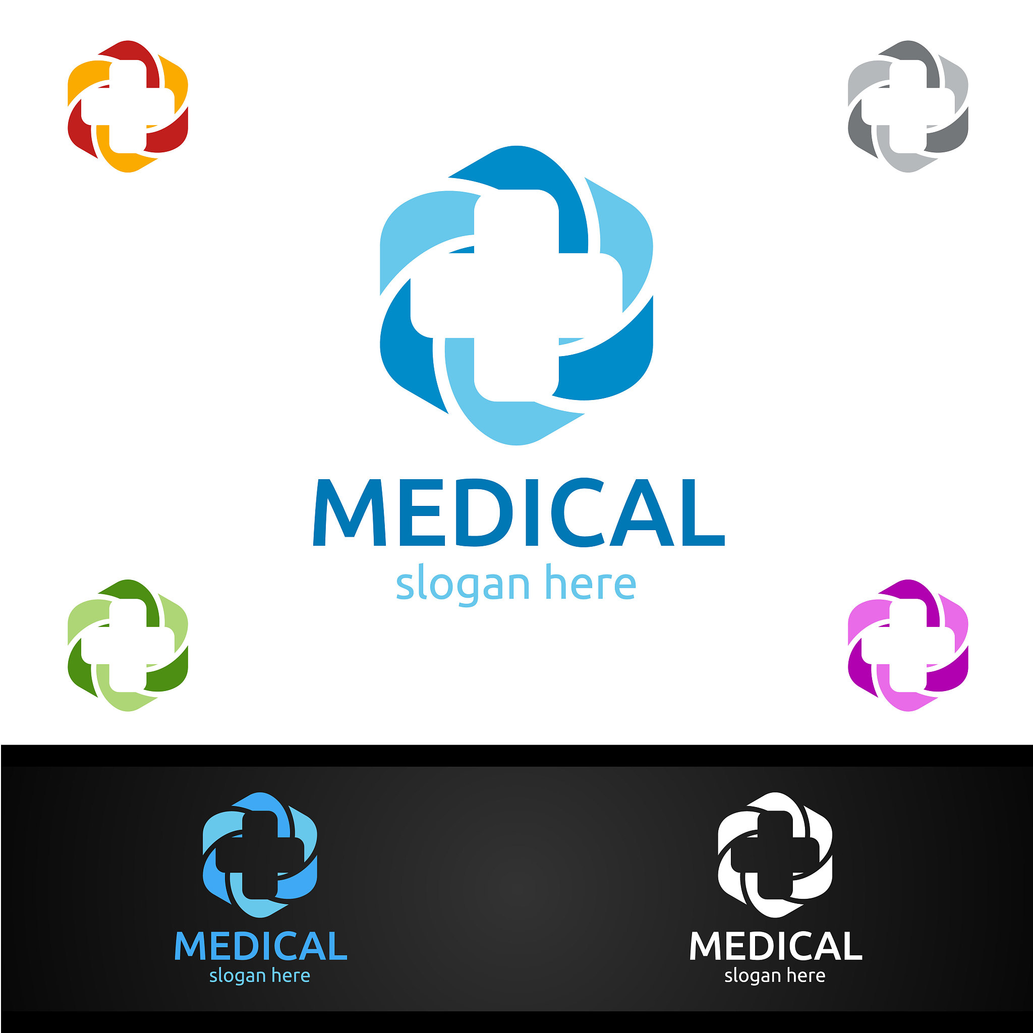 cross medical hospital symbol design
