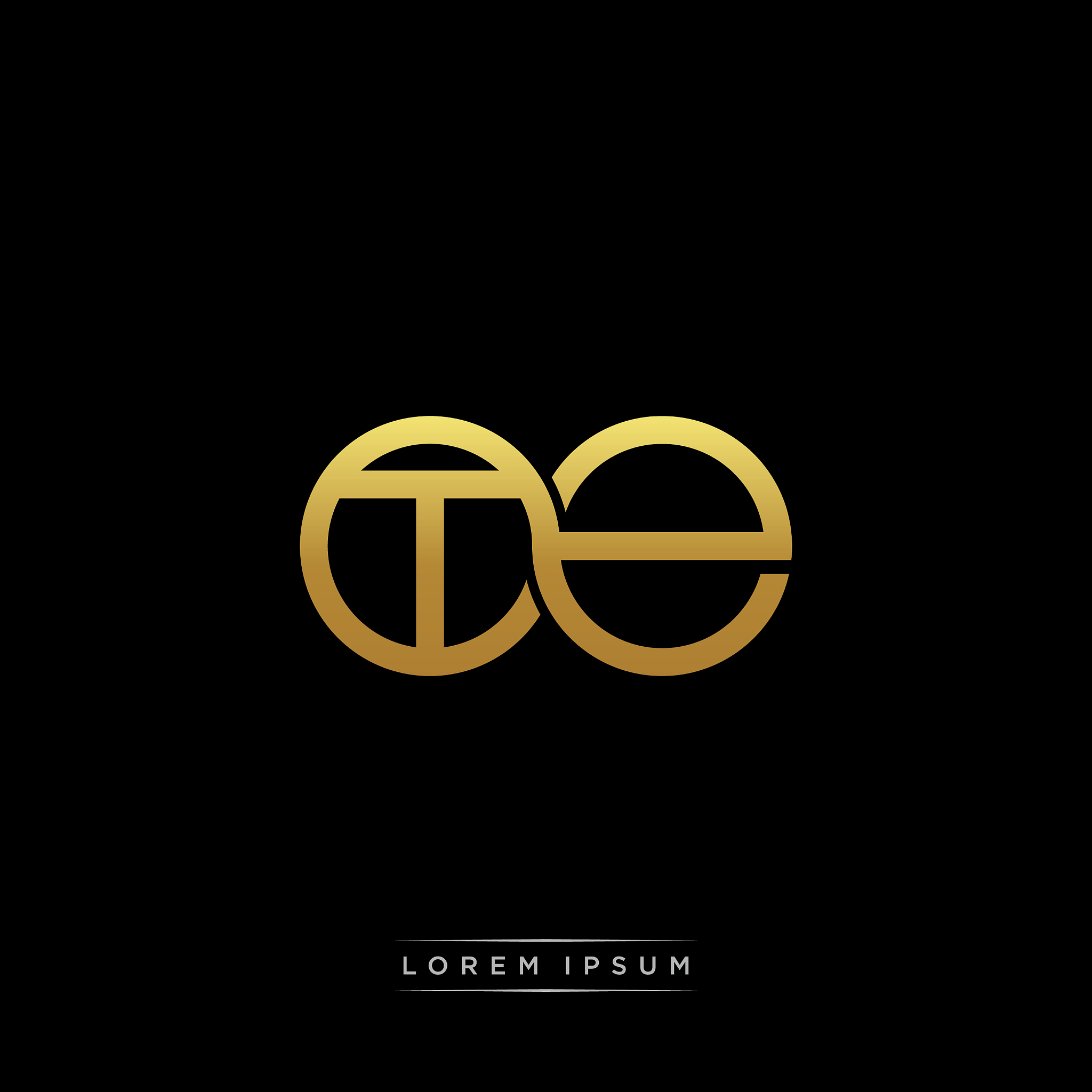 te initial letter linked circle capital monogram