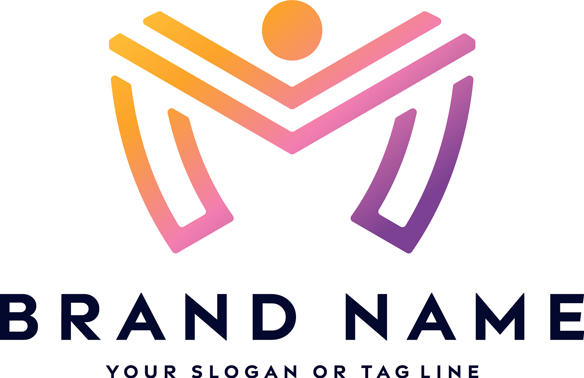 letter logo m color gradient full color