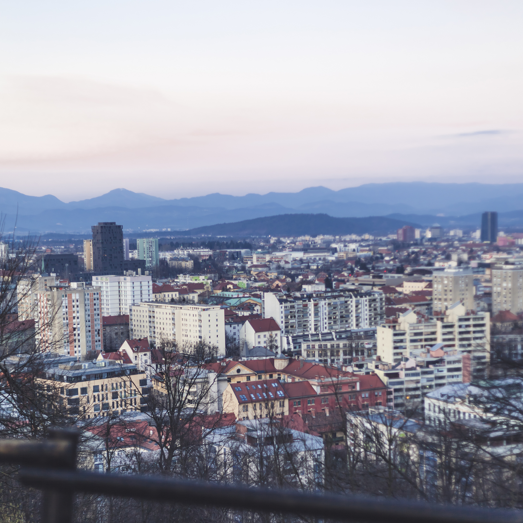 ljubljana city at sunset