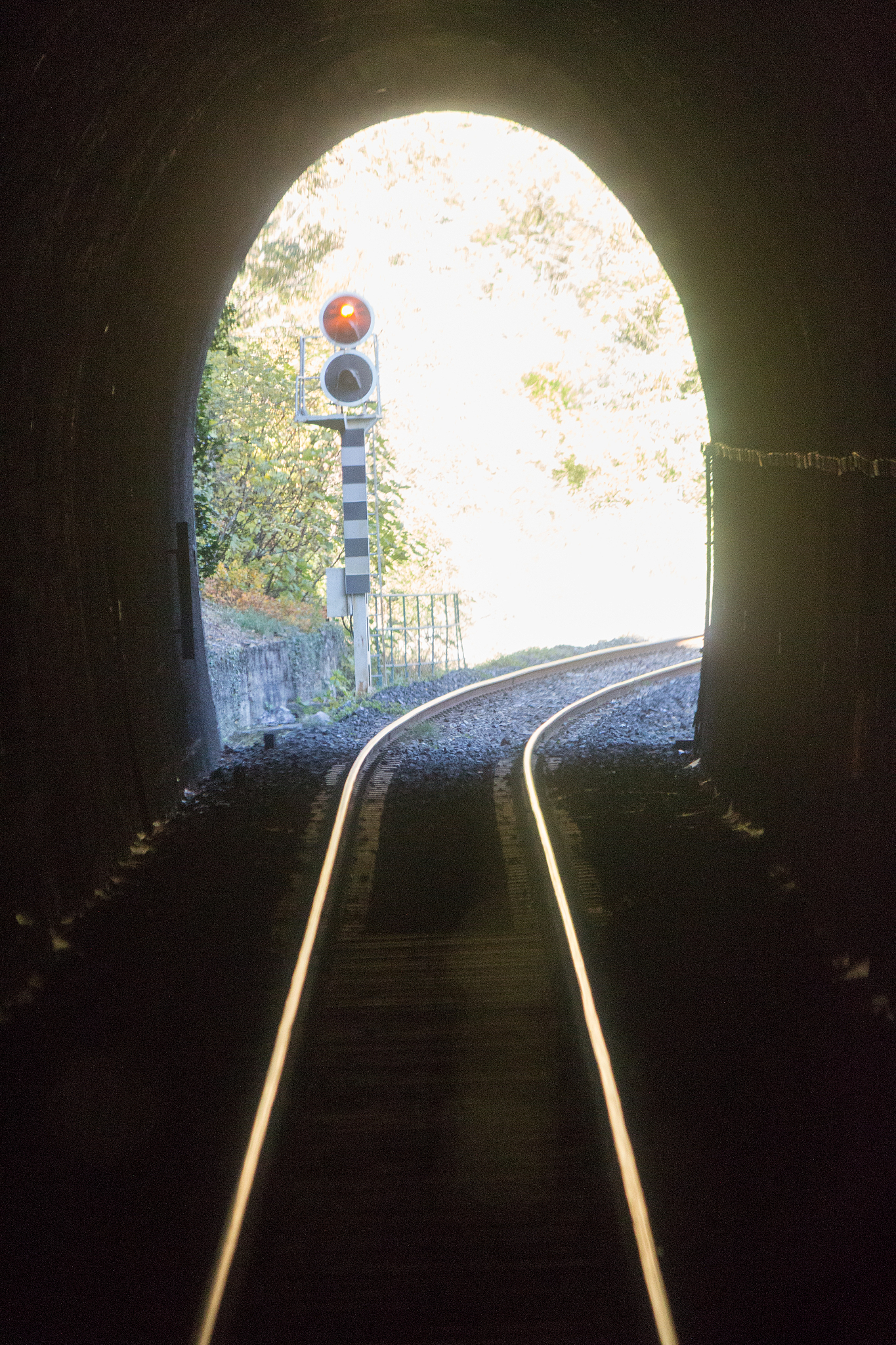 railway inside a tunnel