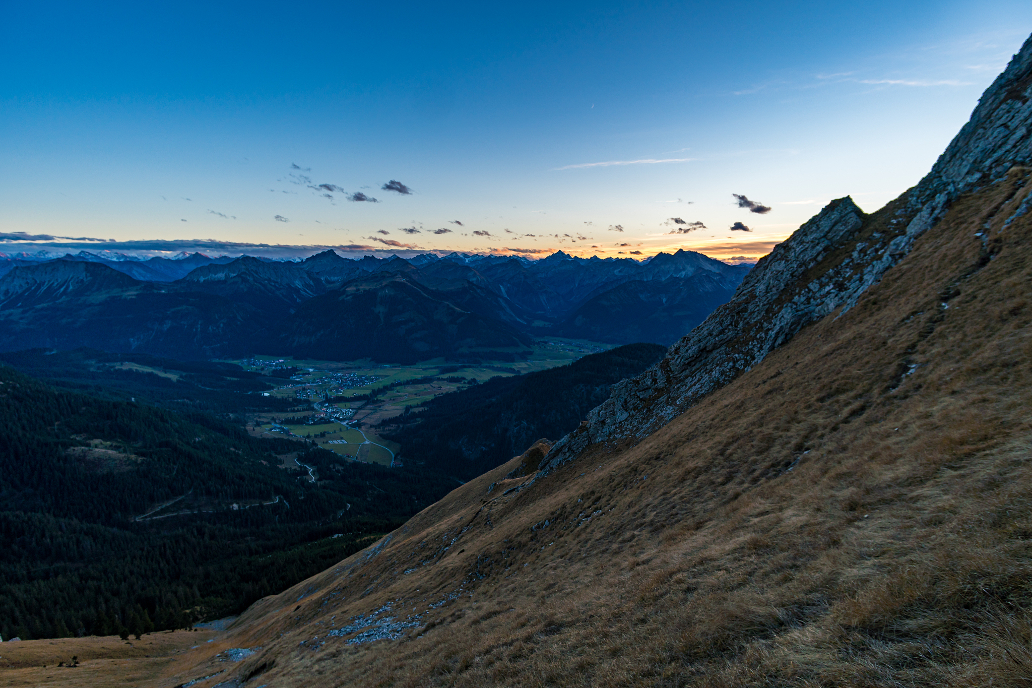 aggenstein at sunset in the tannheim valley