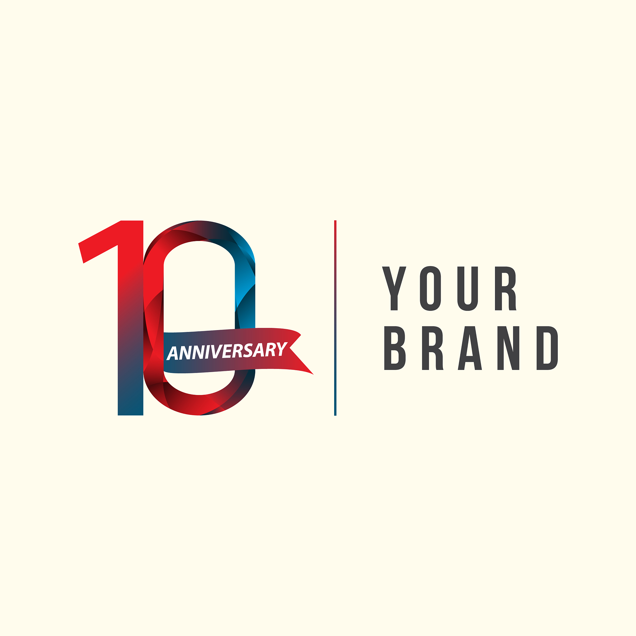 10 year anniversary template design