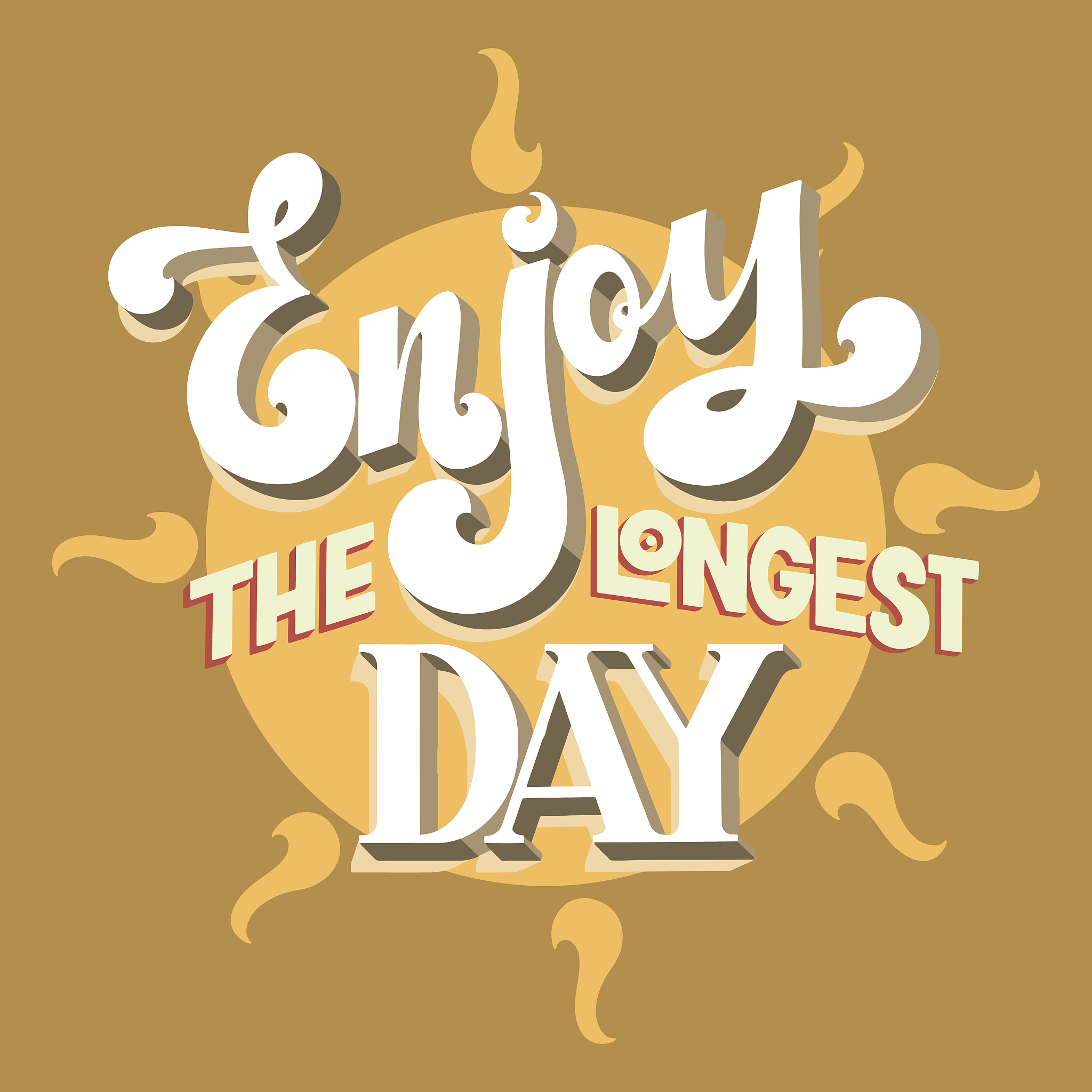 summer solstice lettering vector illustration