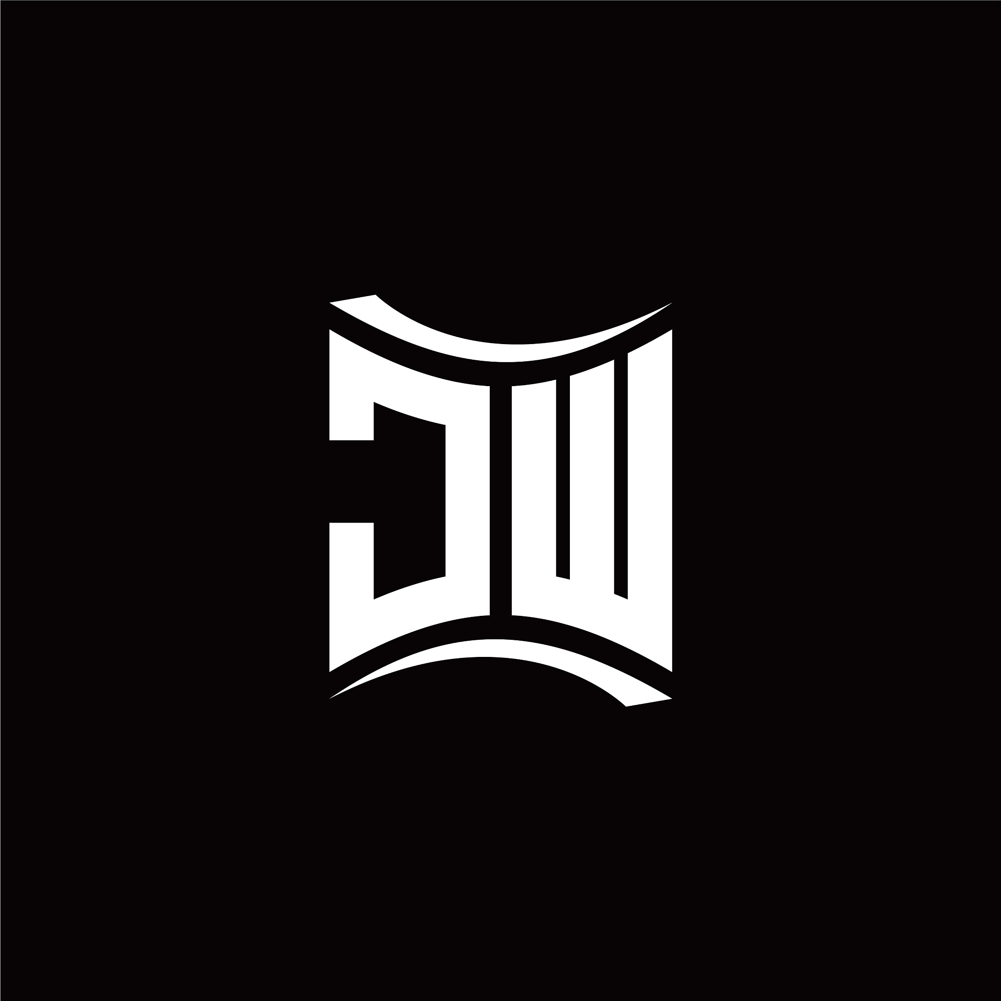 j w initial letter logo design modern template