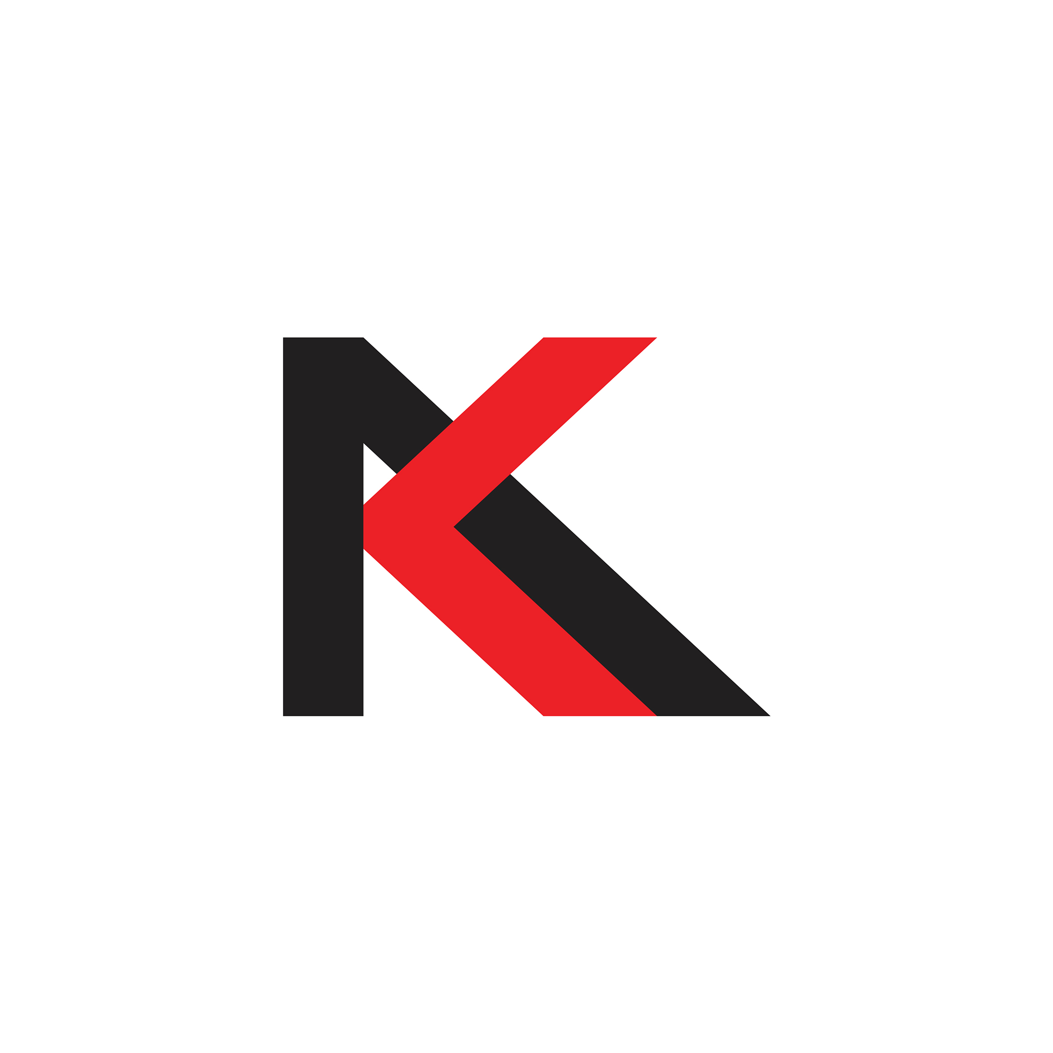 letter ak colorful geometric design logo