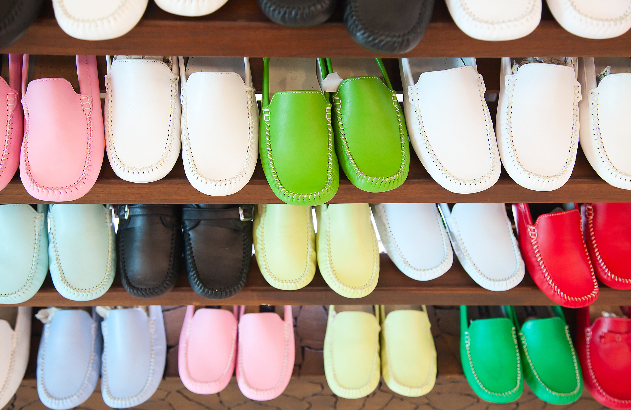 colorful leather shoes
