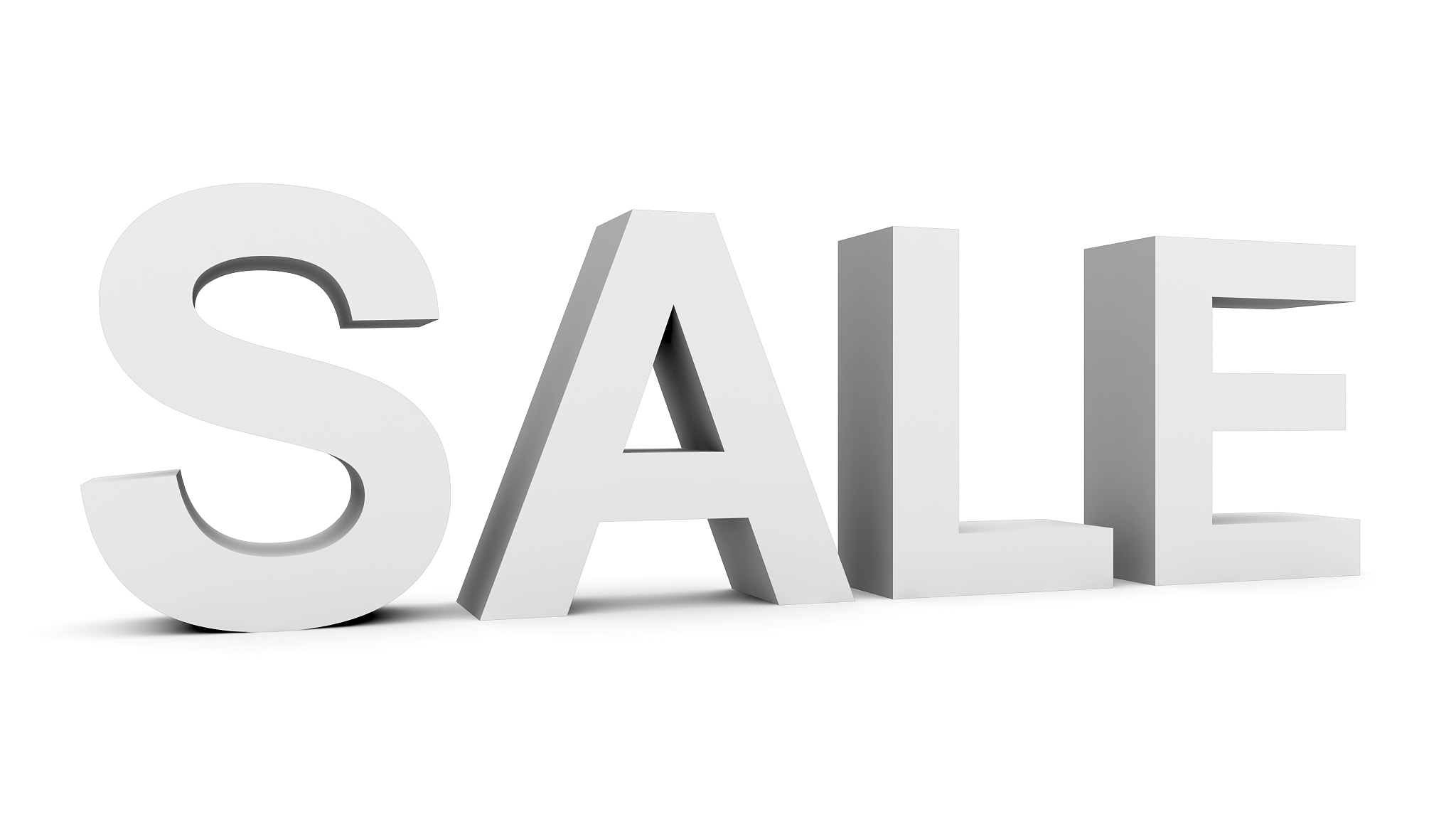 sale - gray 3d letters isolated on white