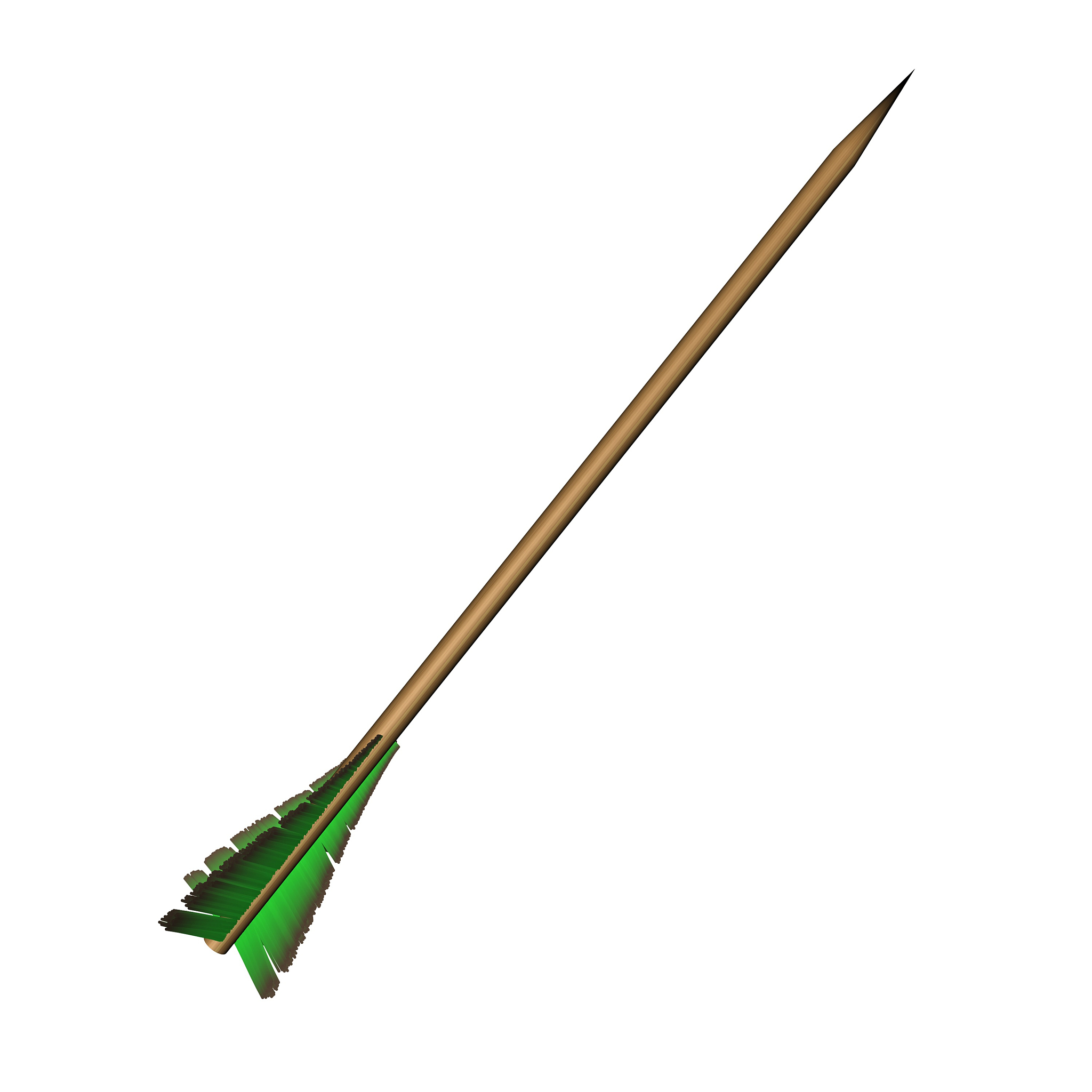 arrow with green feathers