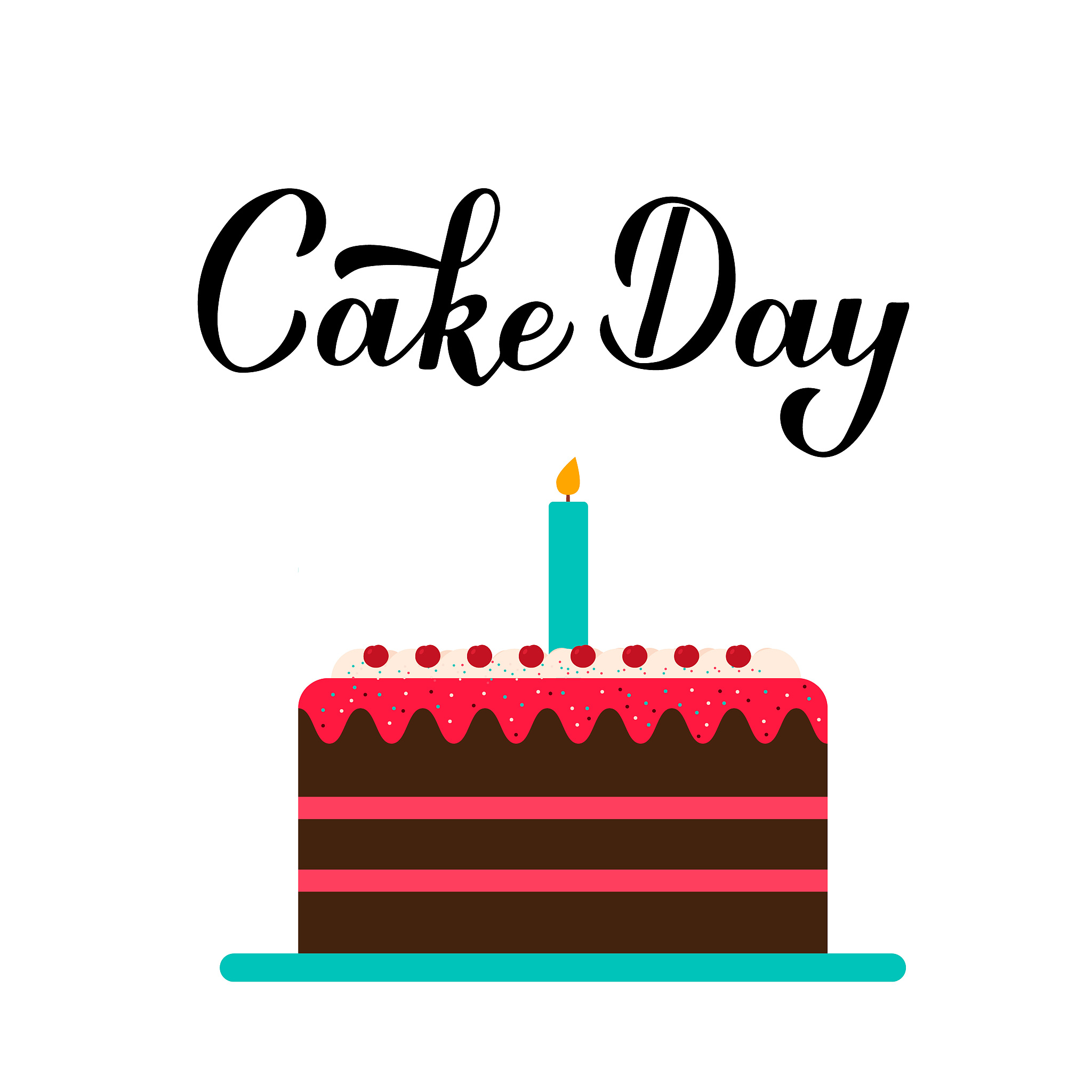 cake day calligraphy hand lettering isolated on white. funny hol
