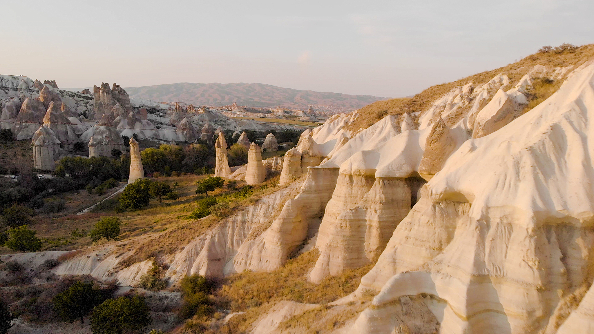 aerial view of iconic cappadocian desert scenes