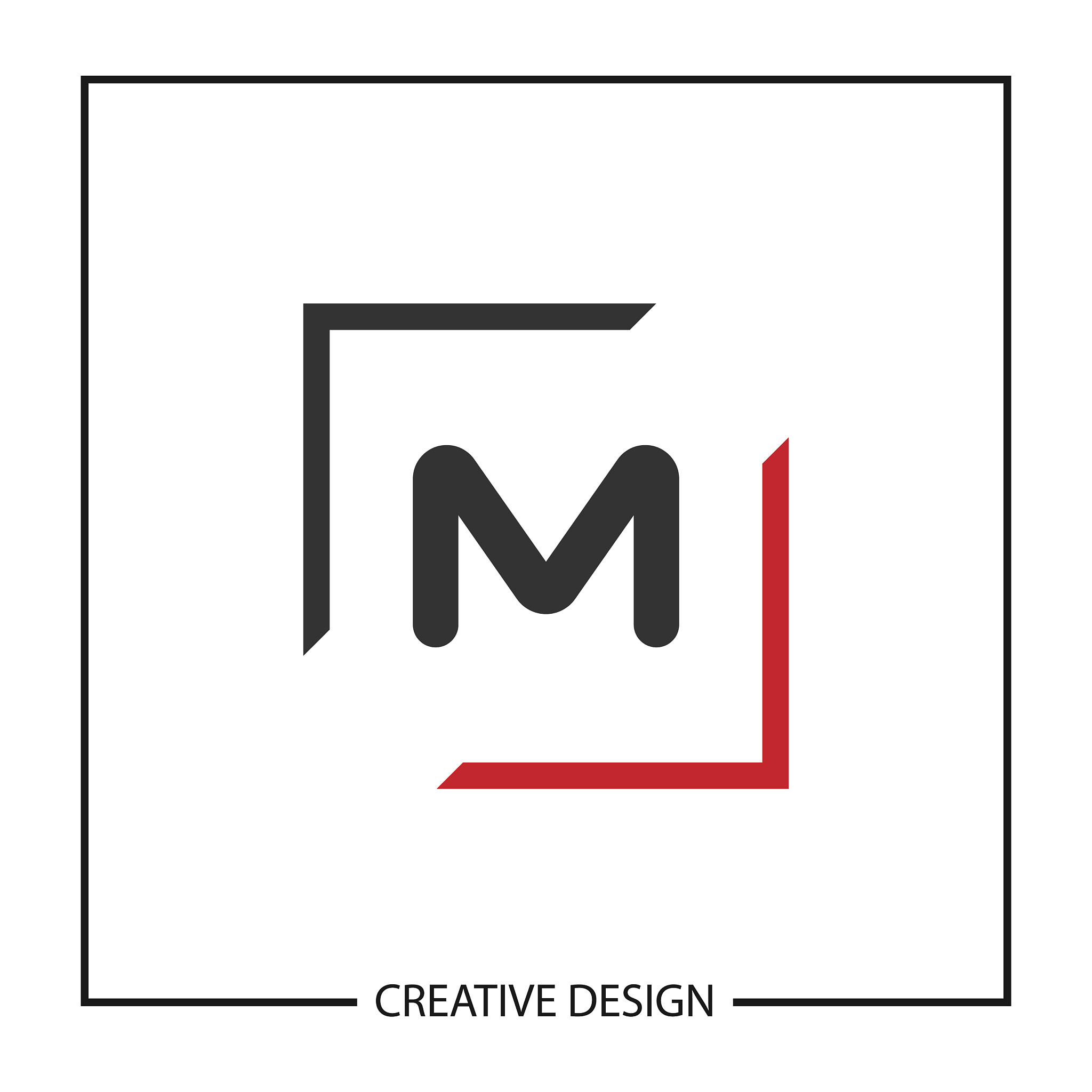 initial letter m logo template design