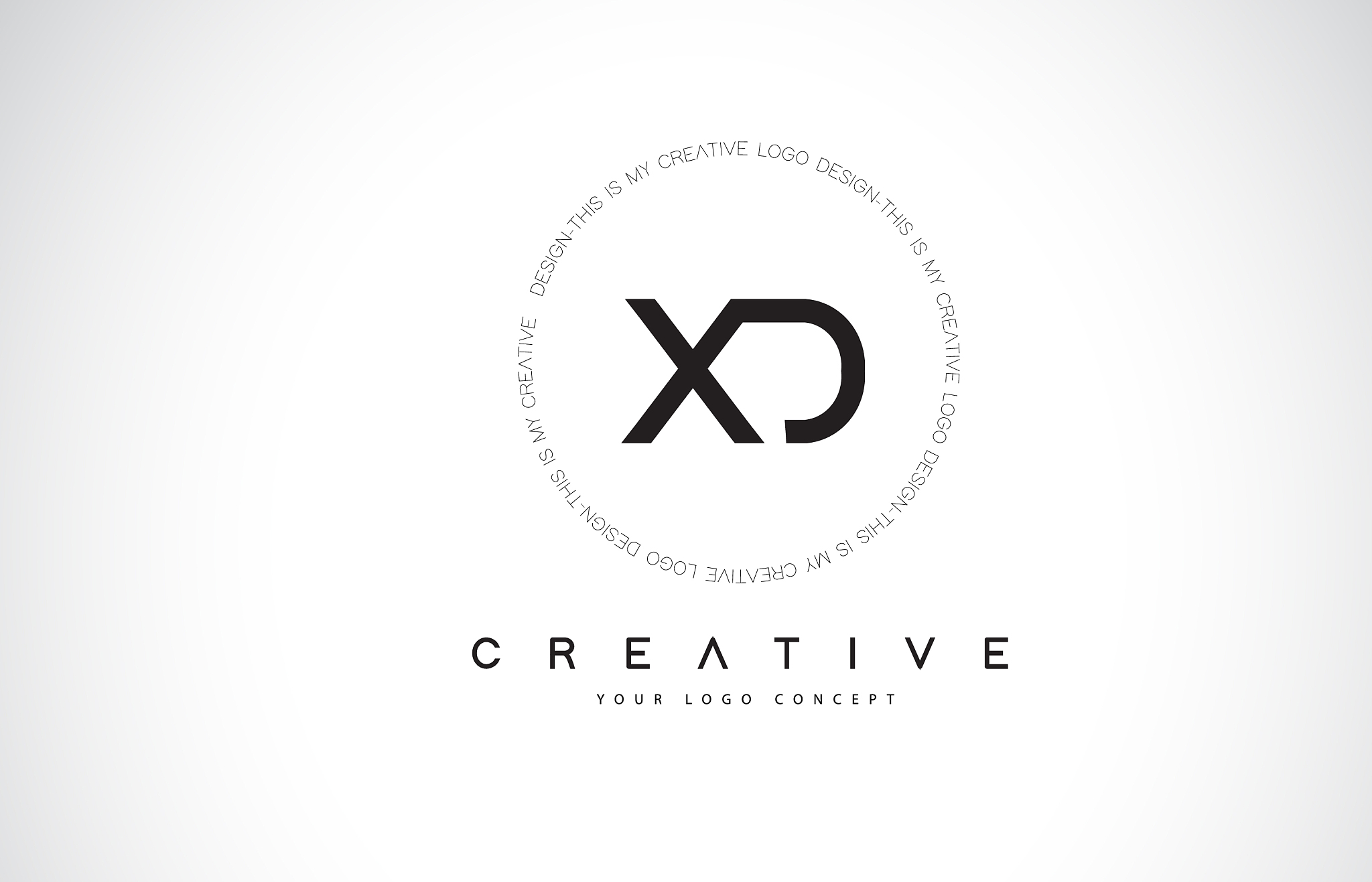 xd x d logo design with black and white creative