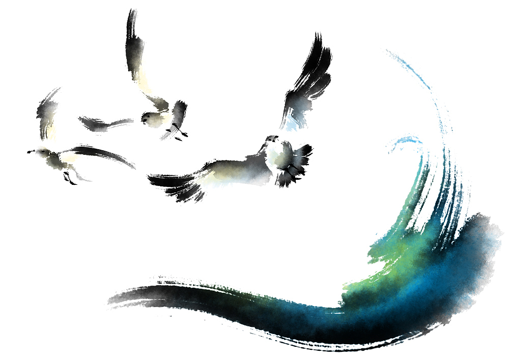 ink painting illustration