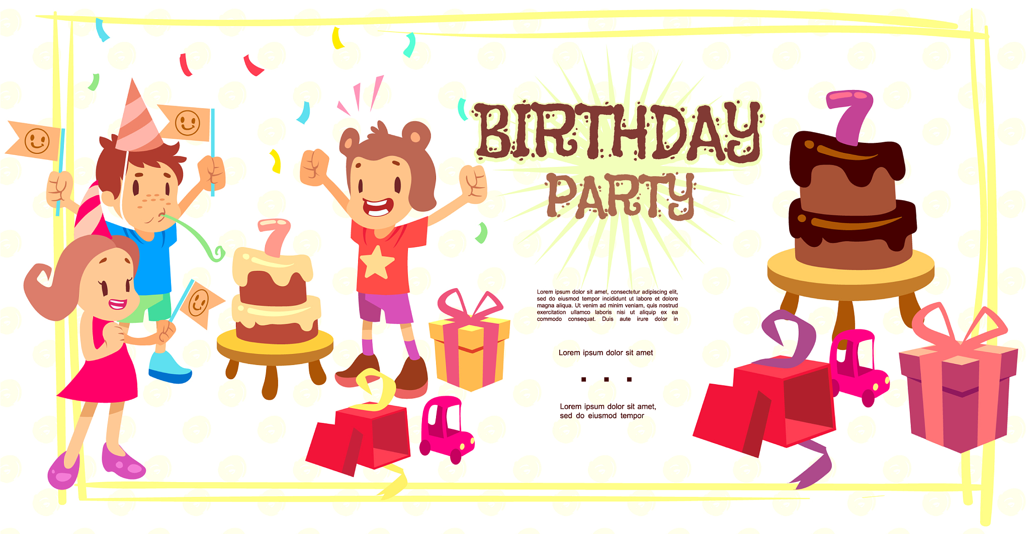 flat birthday celebration template