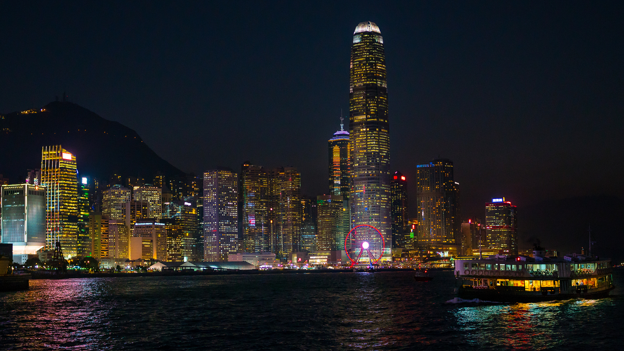 hong kong skyline at night