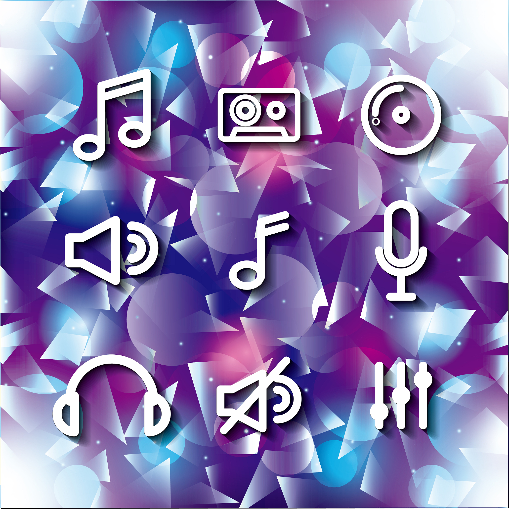 icon set music and sound design graphic