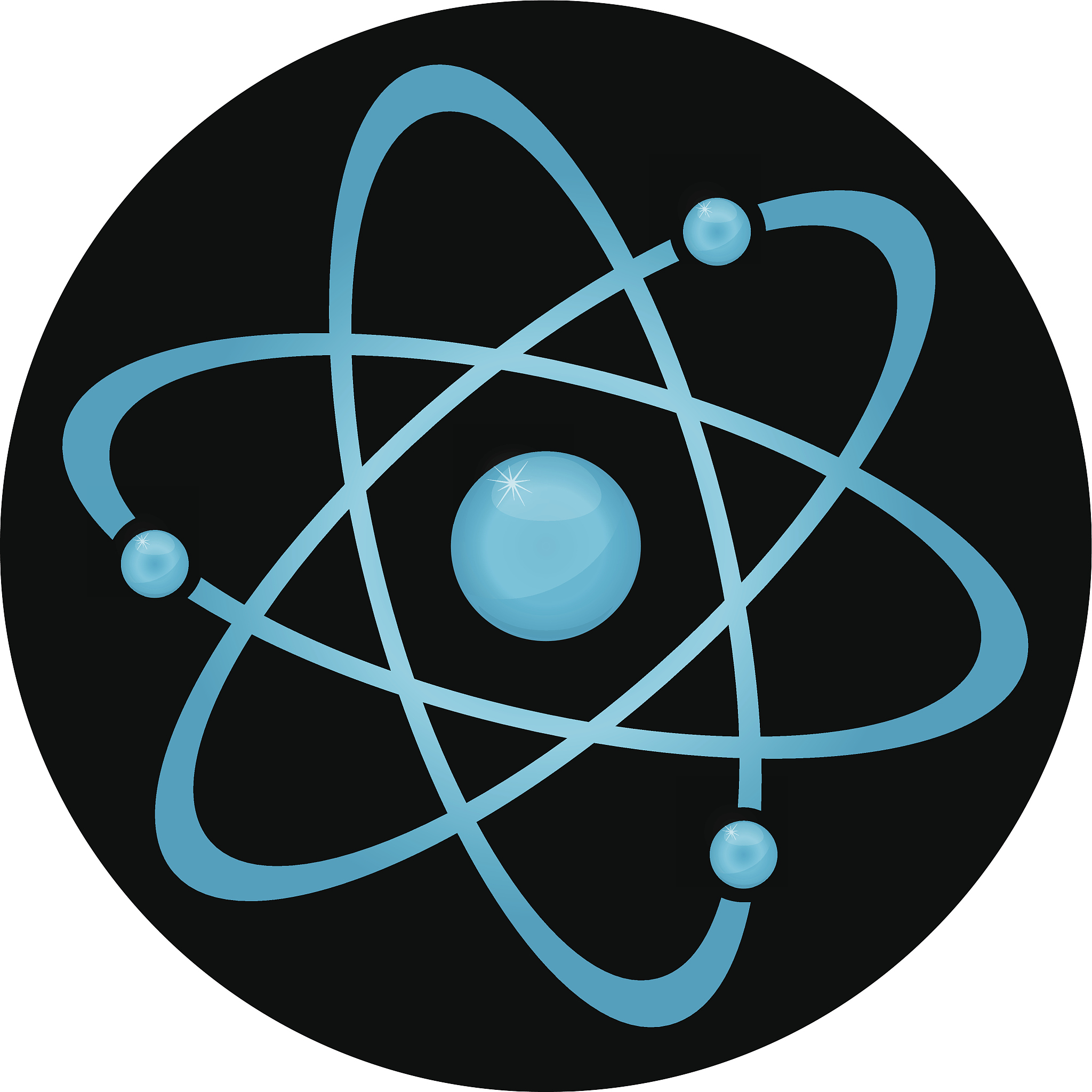 shiny blue atom