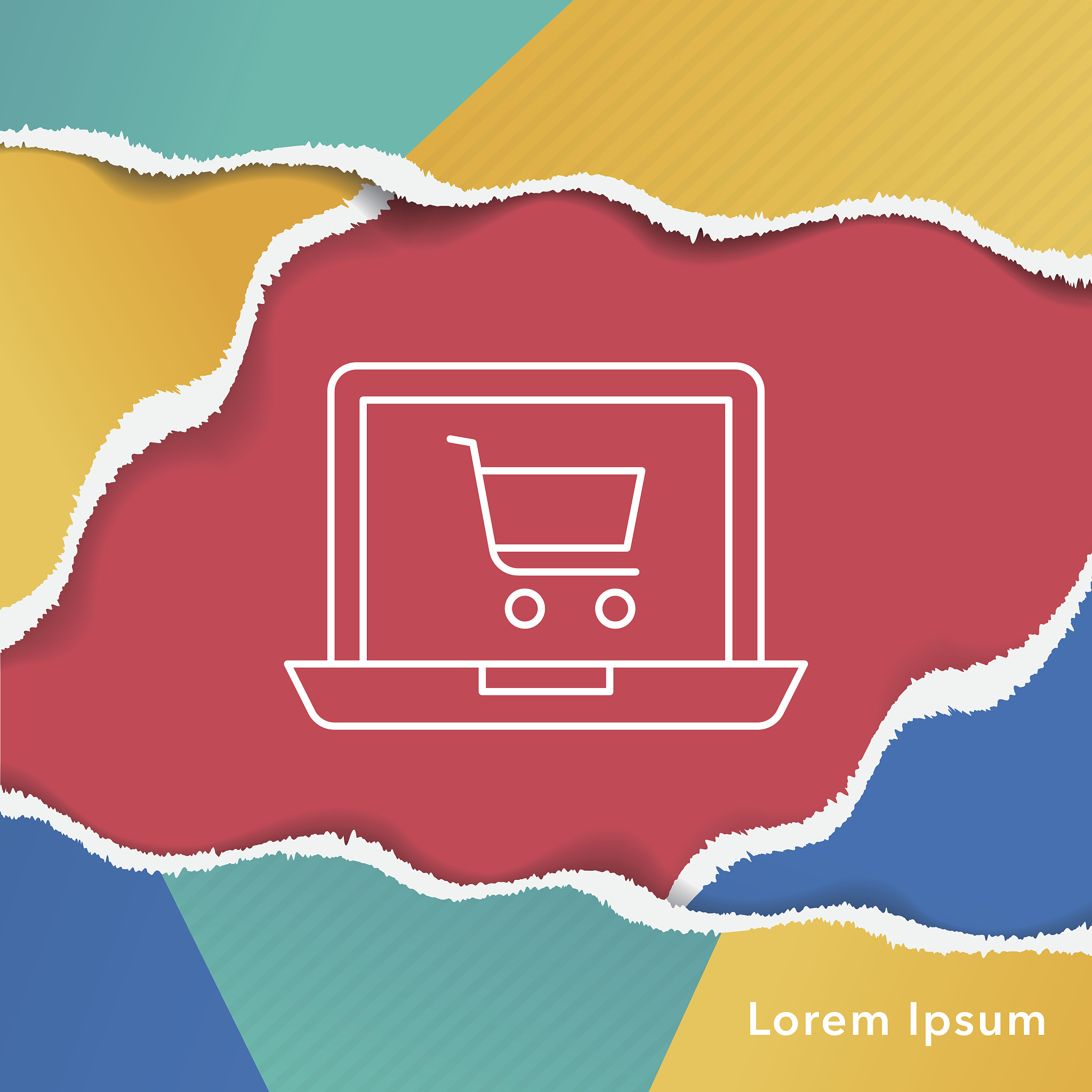 online shopping line icon