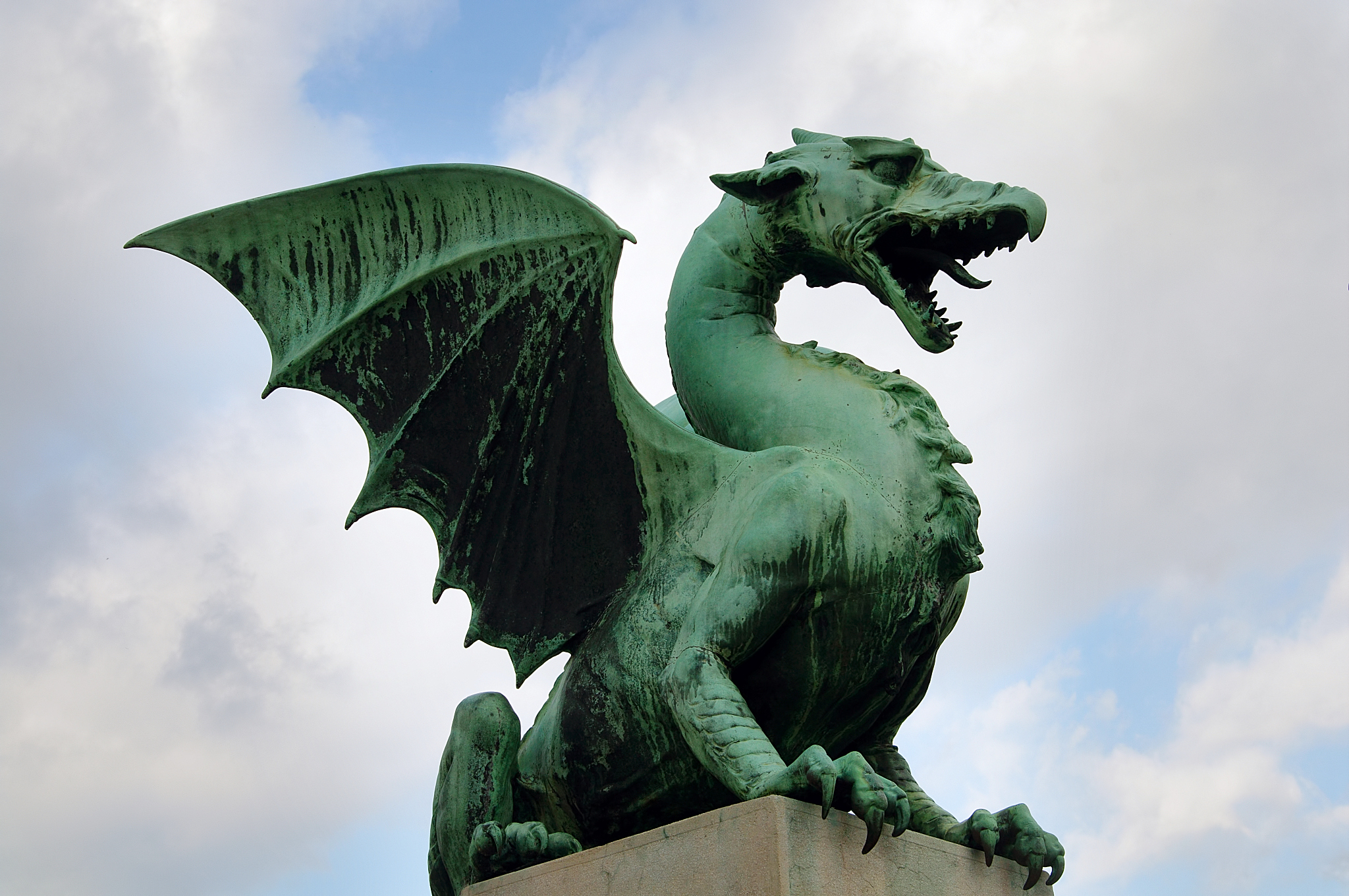 dragon statue, symbol of ljubljana, slovenia
