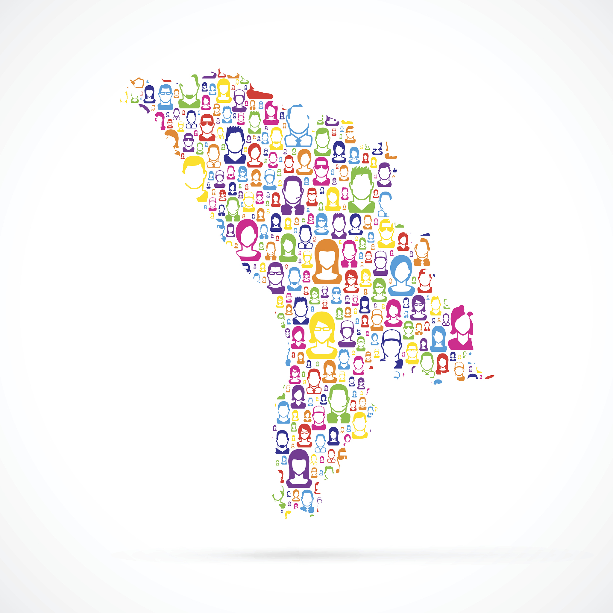 moldova map with people