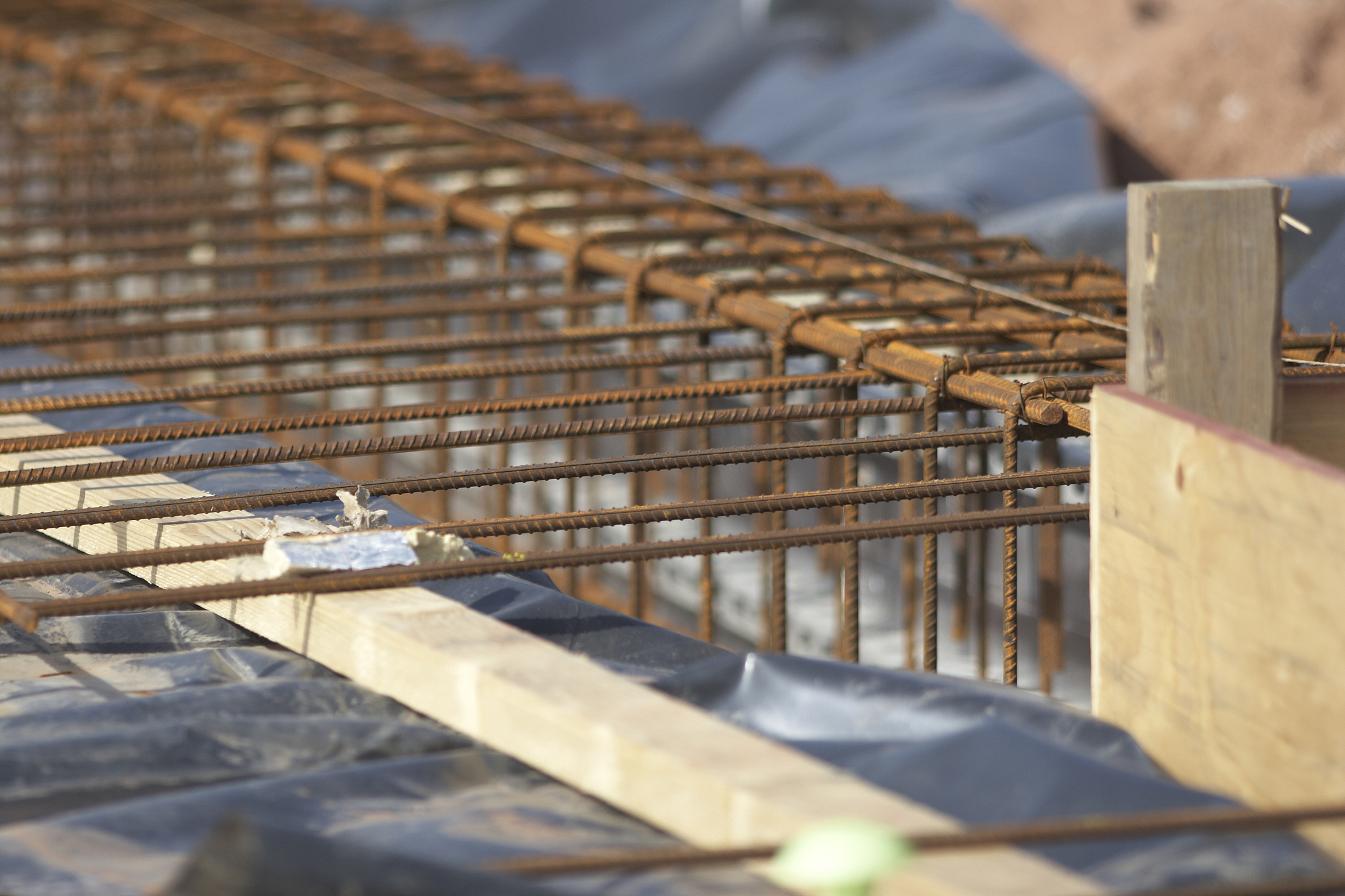 construction site ground work steel frame