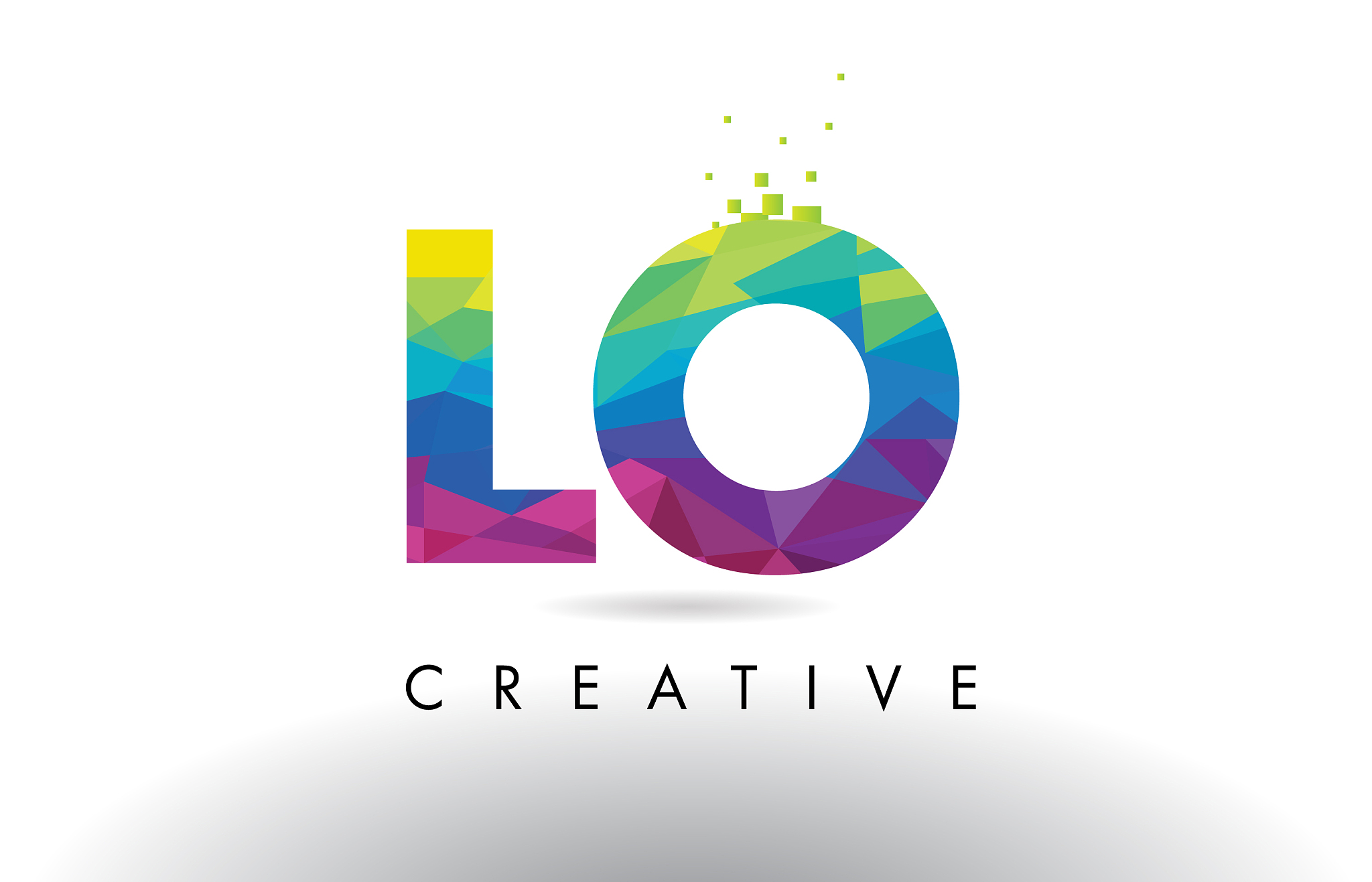 lo l o colorful letter origami triangles design