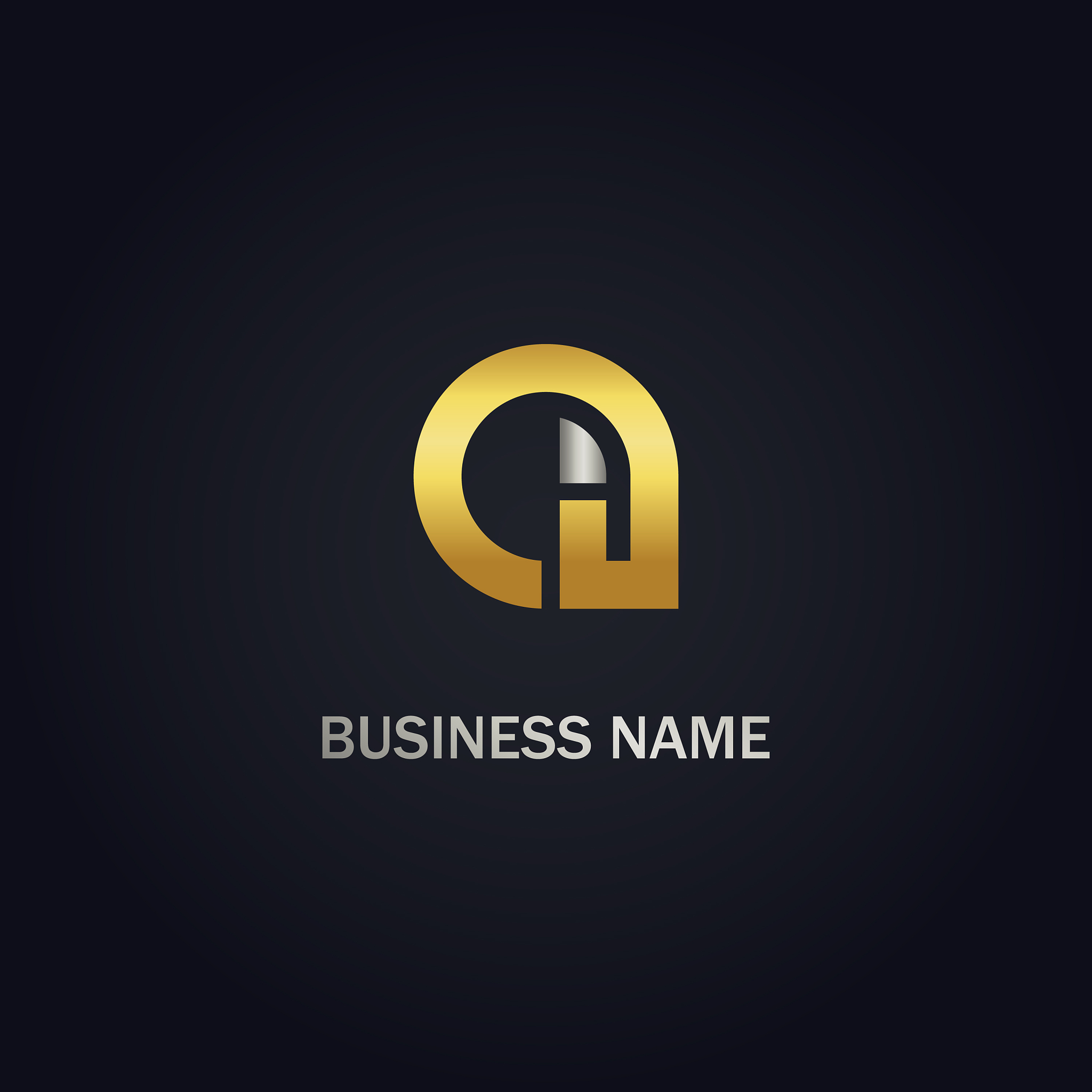 round a initial business gold logo