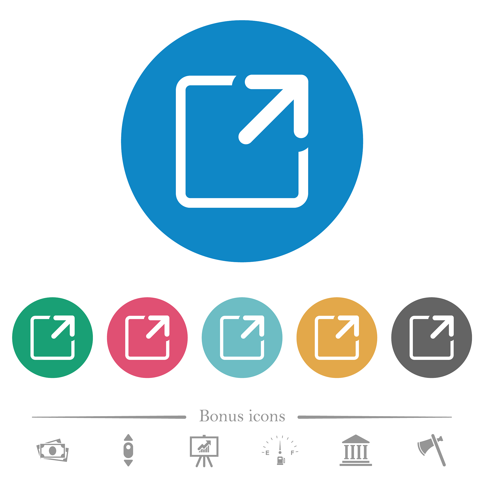 maximize window flat round icons