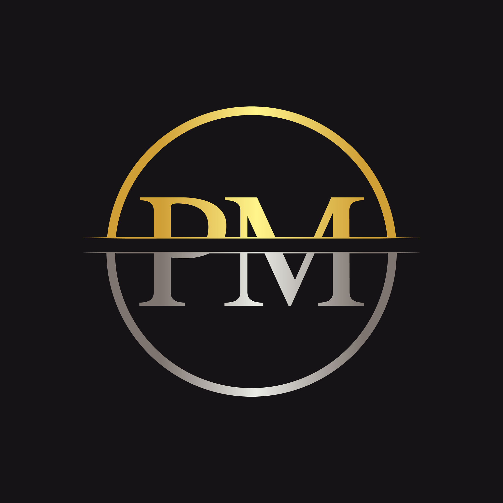 initial monogram letter pm logo design template