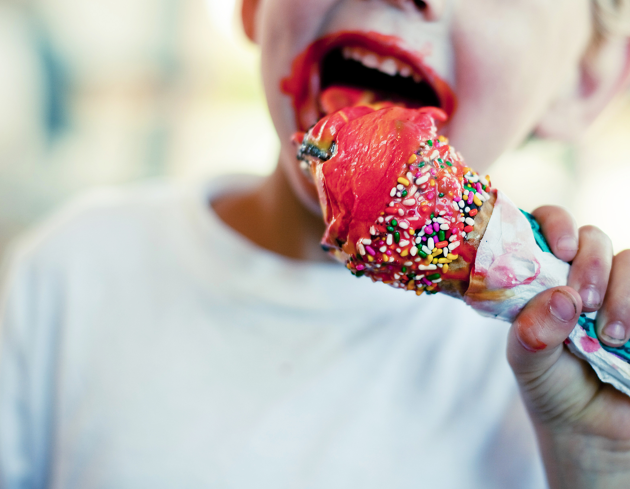 messy ice cream eater