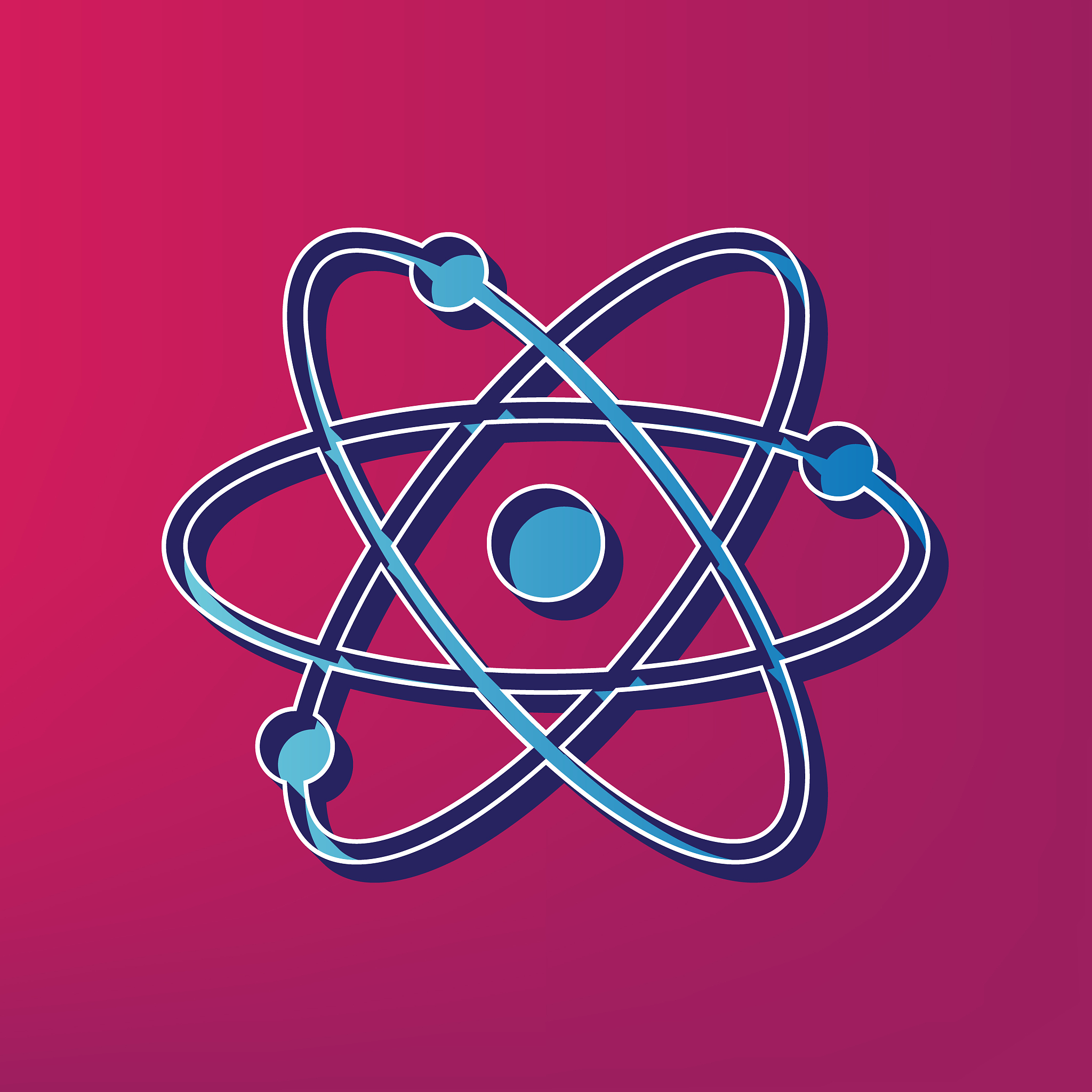 atom sign blue 3d printed