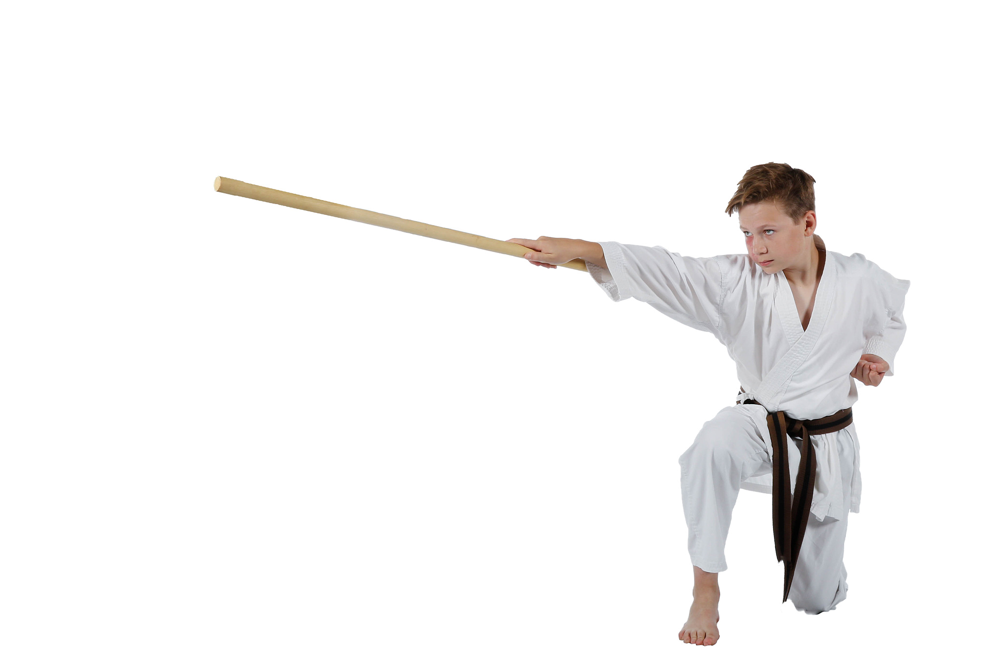 teenage boy doing martial arts