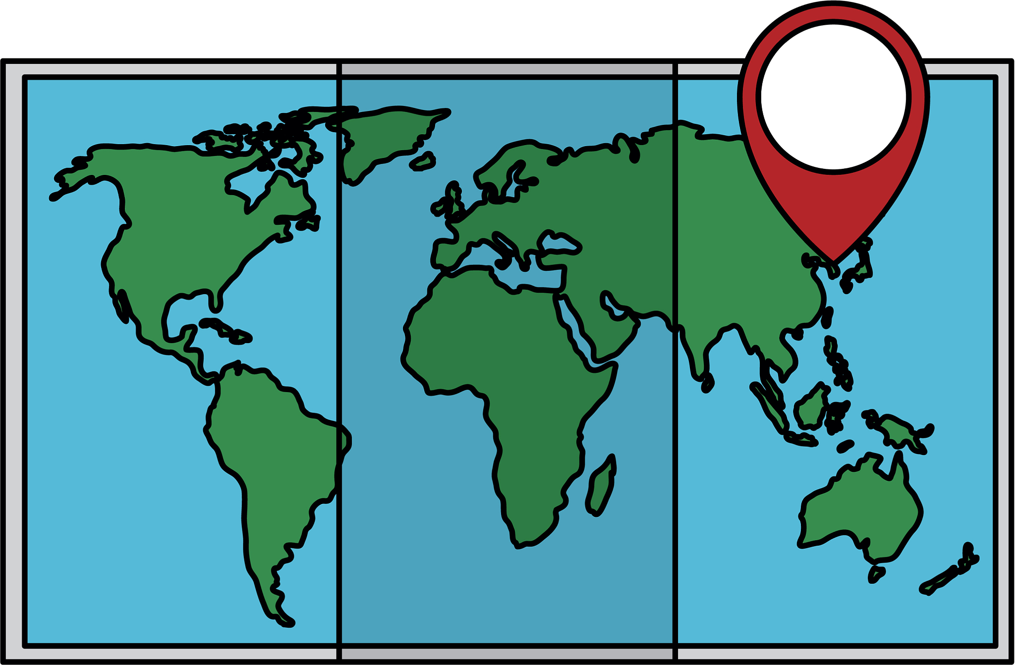 map paper with pin location