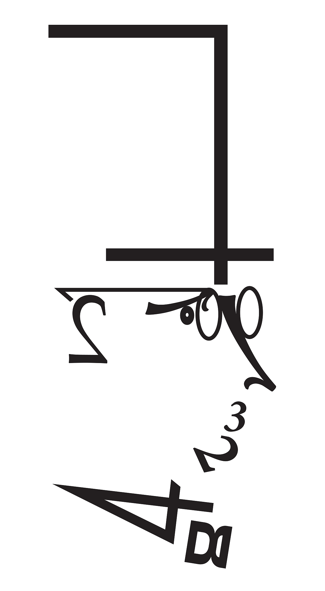 man in the hat, font composition on white background