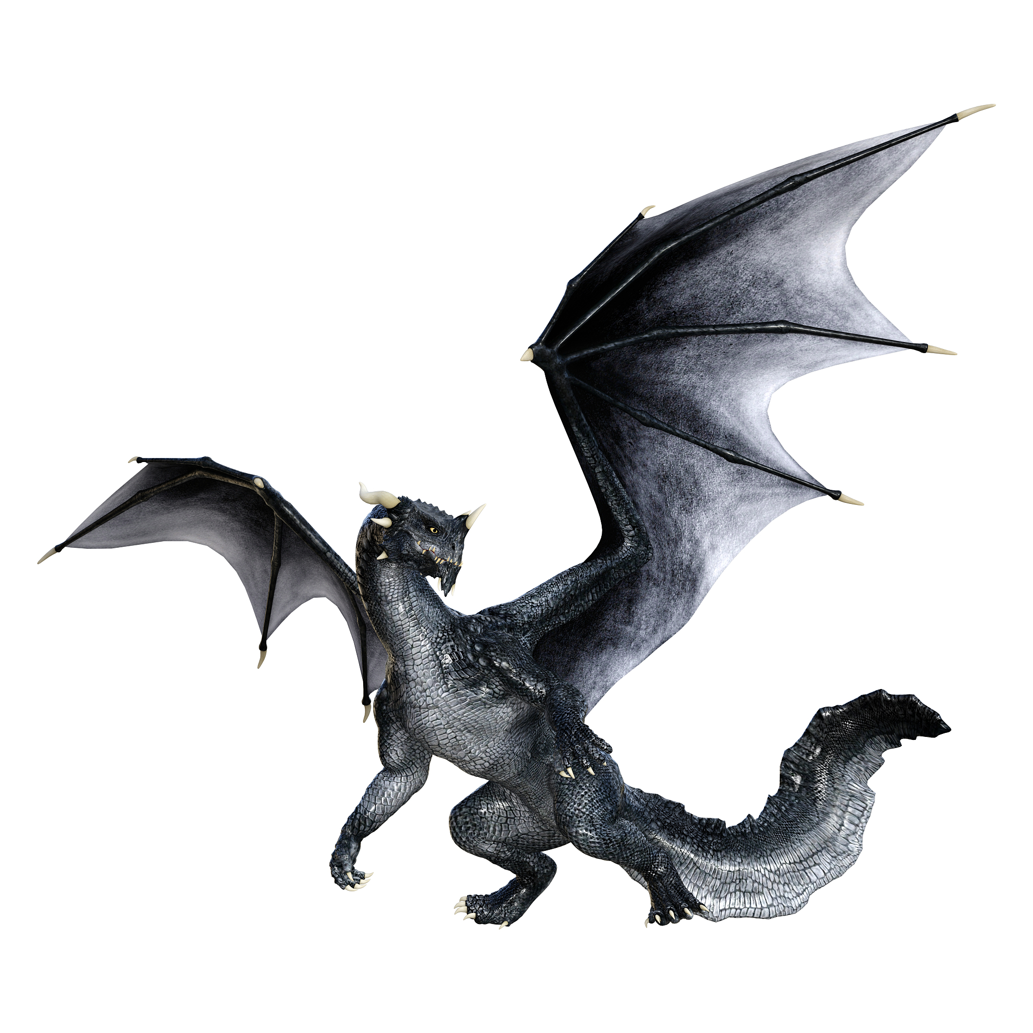 3d illustration fantasy dragon on white